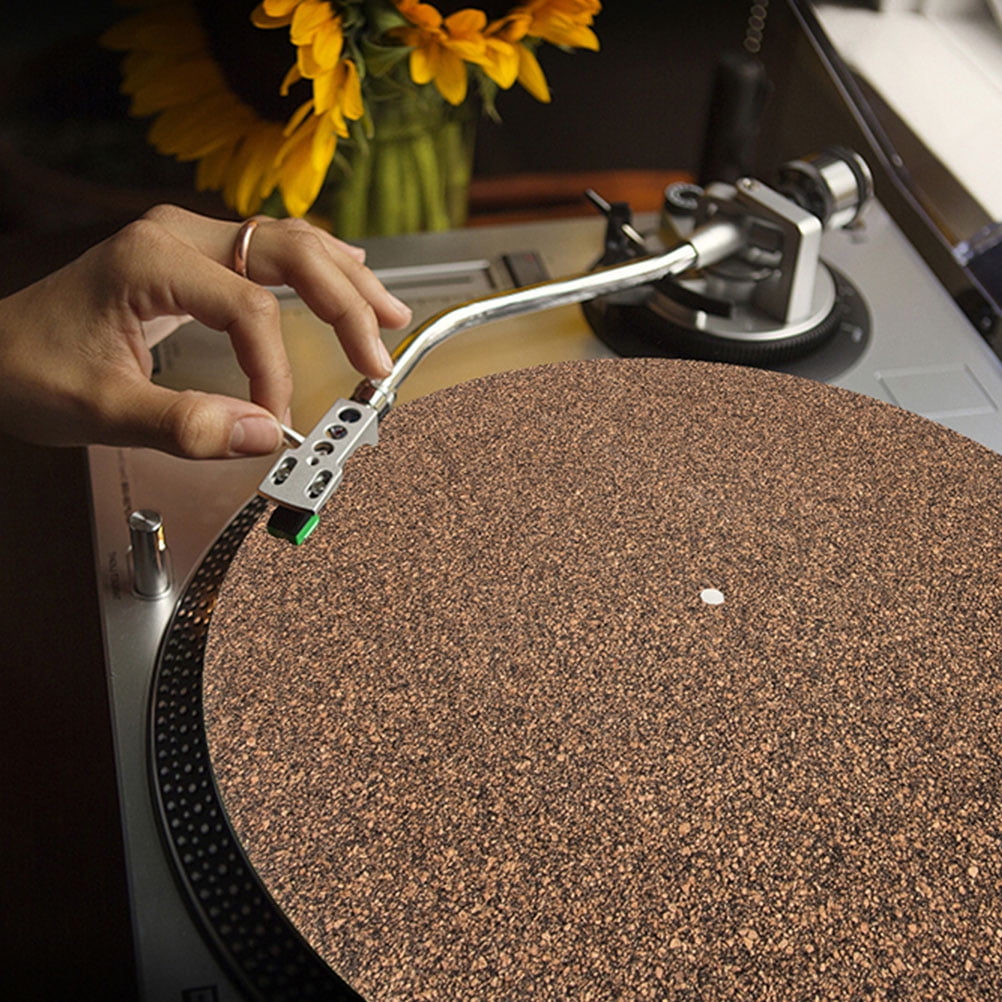 Ortofally 2Pcs Turntable Mat Cork Turntable Mat Cork Non-Slip Anti-Static Cork Mats Music Supply 29.70X29.70X0.10CM Brown - Image 6