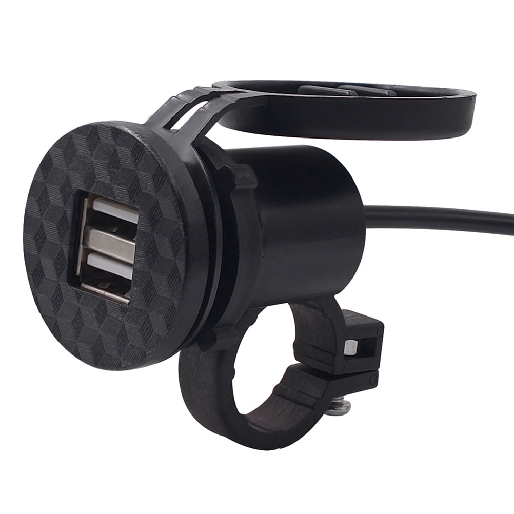 Worgeous Black ABS Motorcycle USB Socket Charger with Dual USB for Car Use Suitable for Most Environments 12V - Image 1
