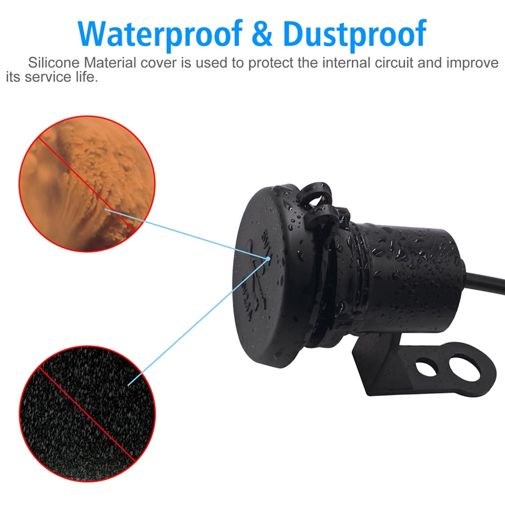Worgeous Black ABS Motorcycle USB Socket Charger with Dual USB for Car Use Suitable for Most Environments 12V - Image 3