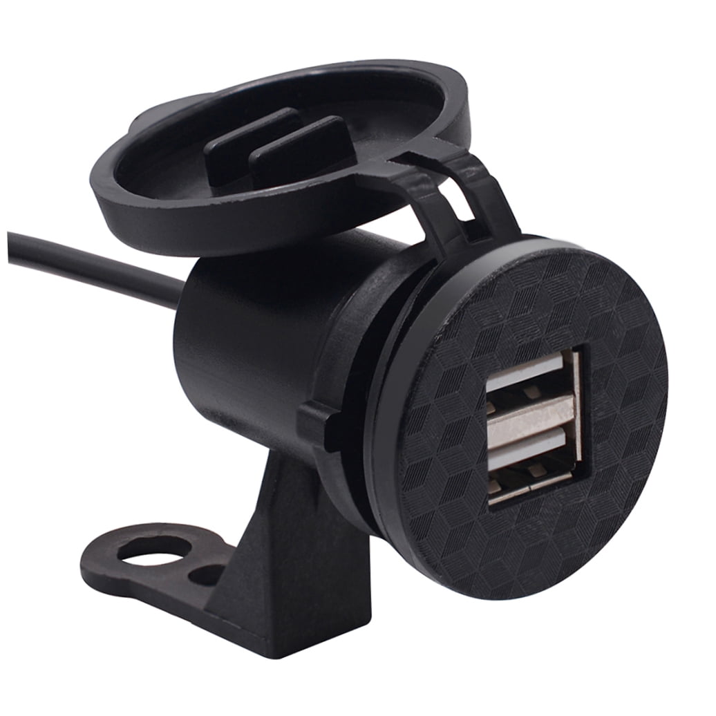 Worgeous Black ABS Motorcycle USB Socket Charger with Dual USB for Car Use Suitable for Most Environments 12V - Image 4