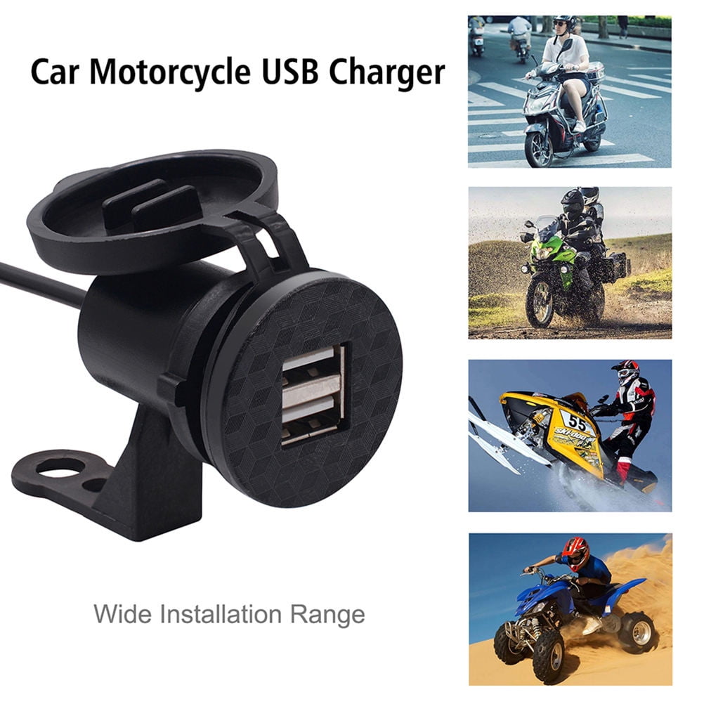 Worgeous Black ABS Motorcycle USB Socket Charger with Dual USB for Car Use Suitable for Most Environments 12V - Image 6
