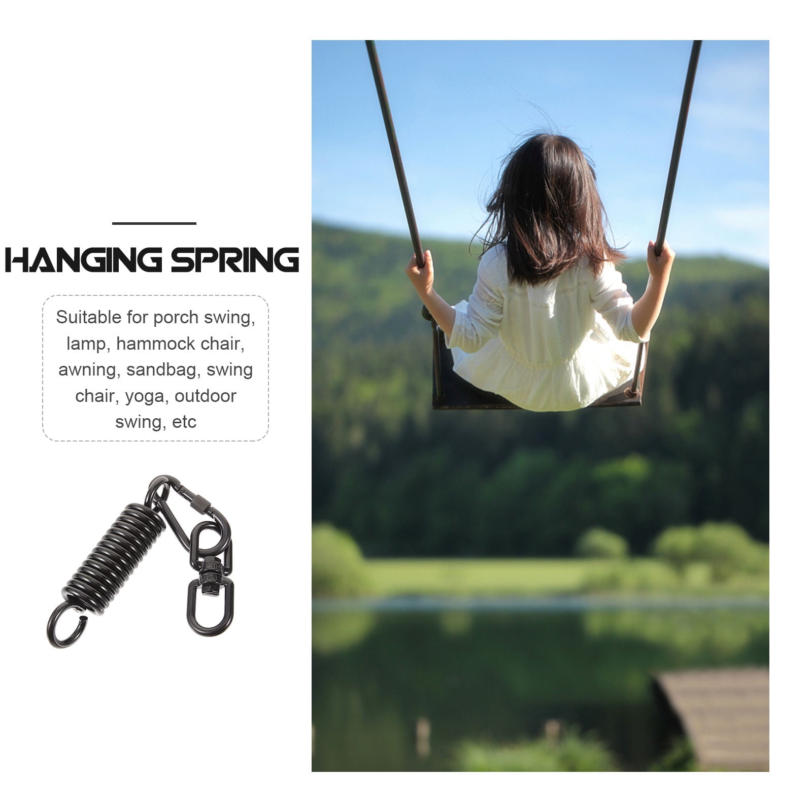 SWETRACE Porch Swing Springs Heavy Duty Black 1 Set 5.9x1.2in - Image 3