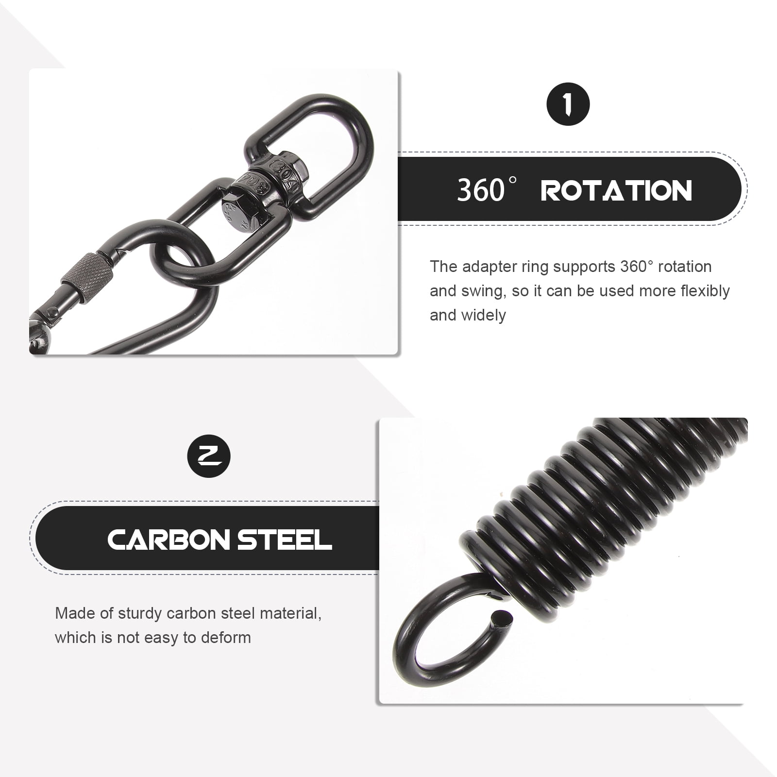SWETRACE Porch Swing Springs Heavy Duty Black 1 Set 5.9x1.2in - Image 6