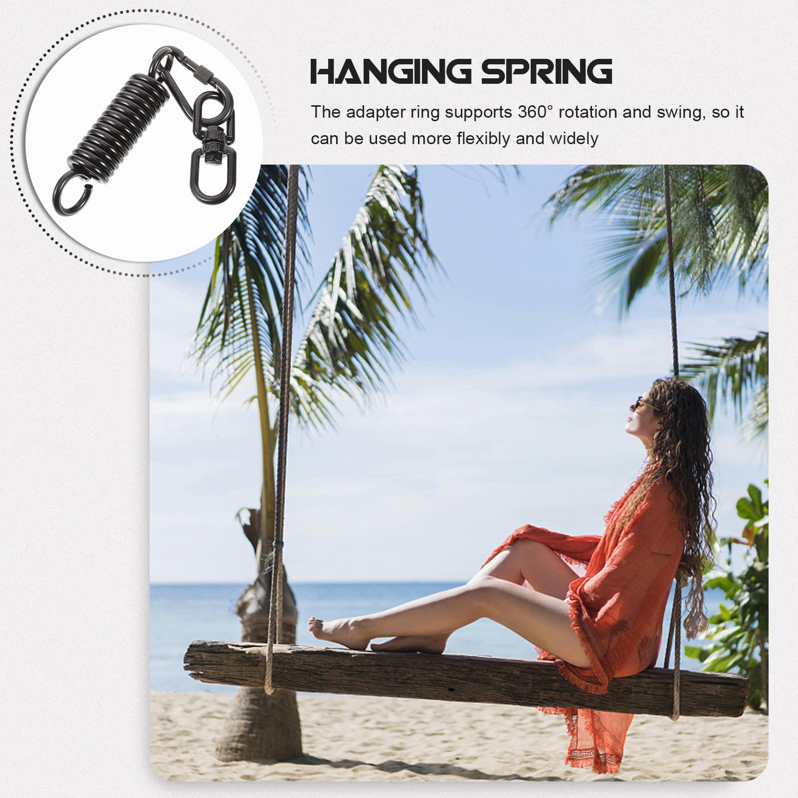 SWETRACE Porch Swing Springs Heavy Duty Black 1 Set 5.9x1.2in - Image 8