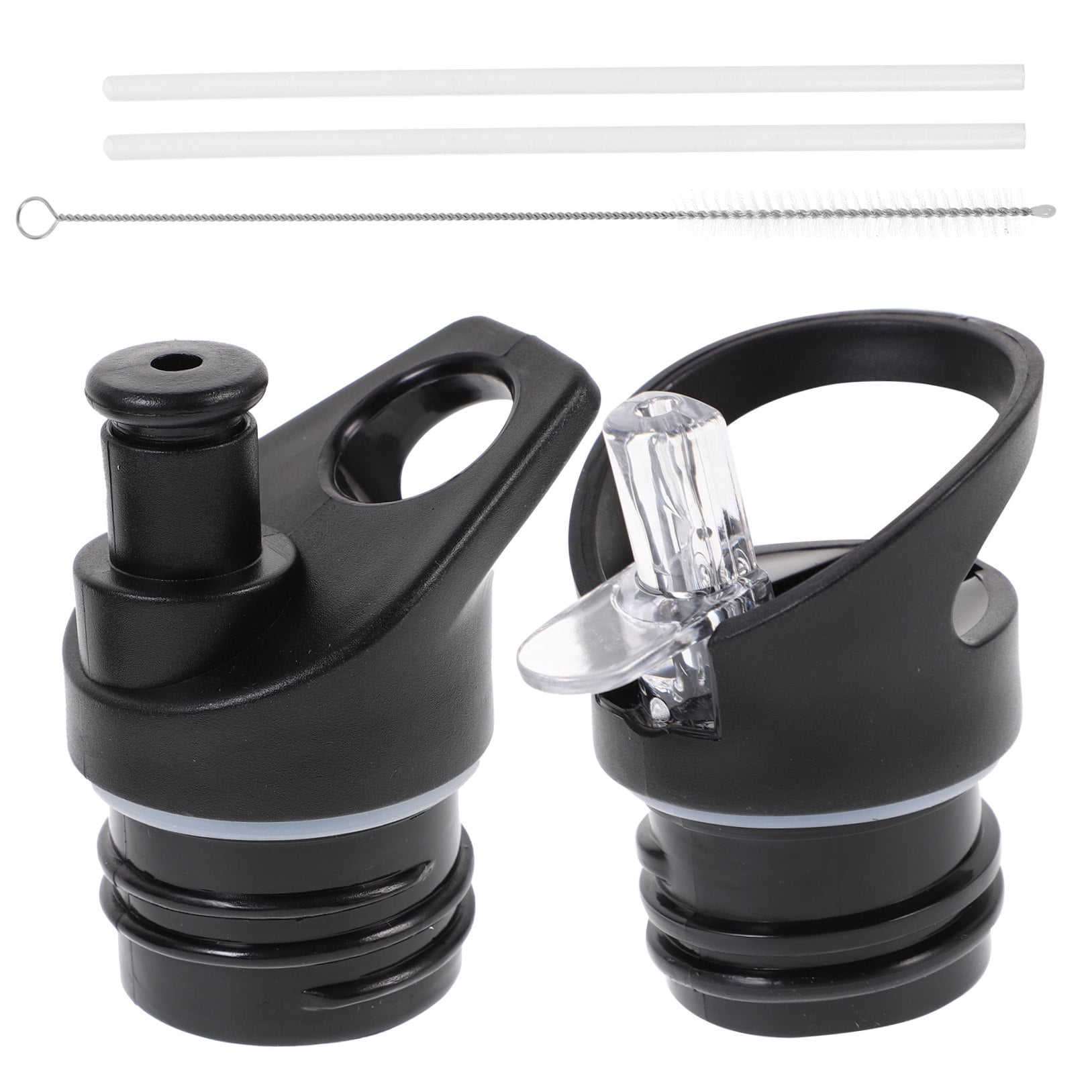 Worgeous 2 Pcs Straw Lid Drink Sports Bottle Lunch Black - Image 5