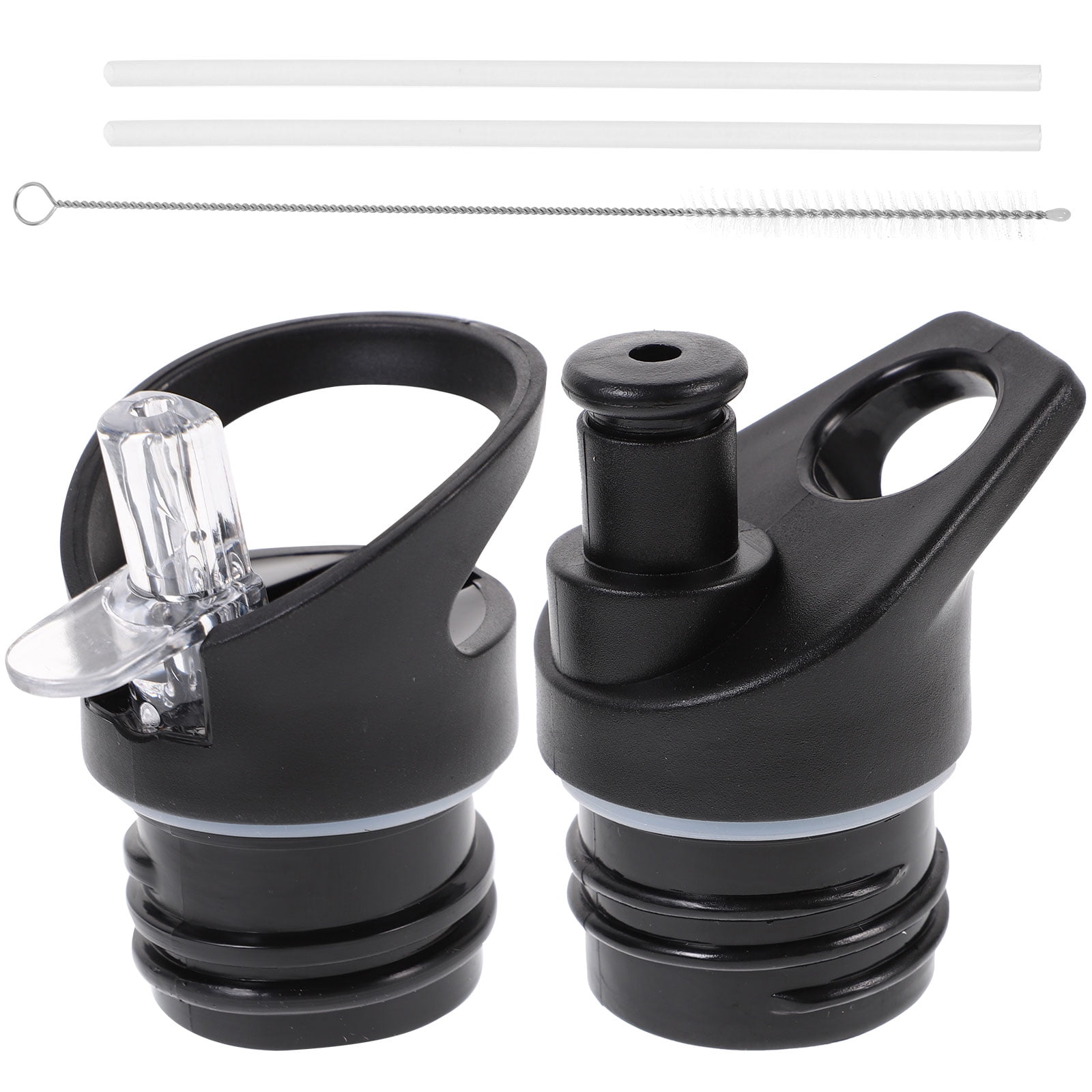 Worgeous 2 Pcs Straw Lid Drink Sports Bottle Lunch Black - Image 7