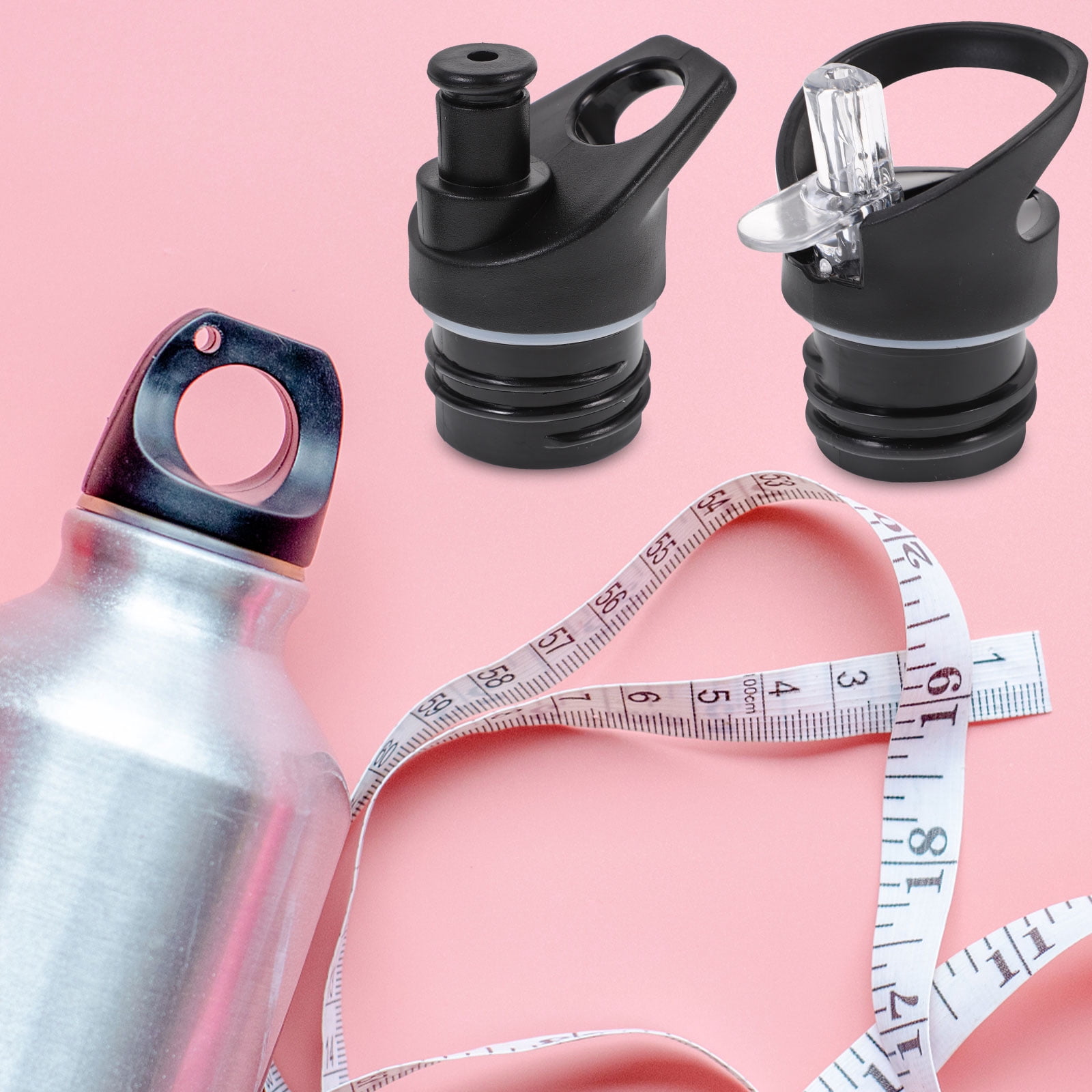 Worgeous 2 Pcs Straw Lid Drink Sports Bottle Lunch Black - Image 8