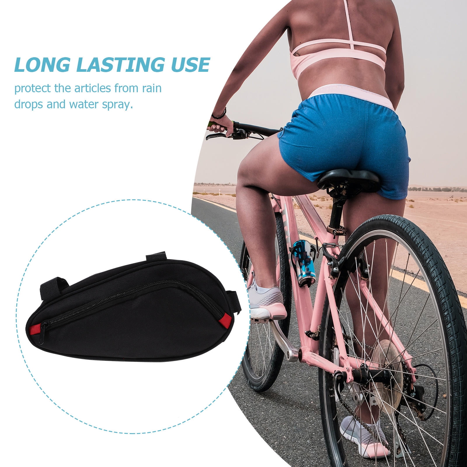 SWETRACE Bike Triangle Handlebar Bags Black Waterproof 1Pcs 9.84x4.33x3.14in - Image 2