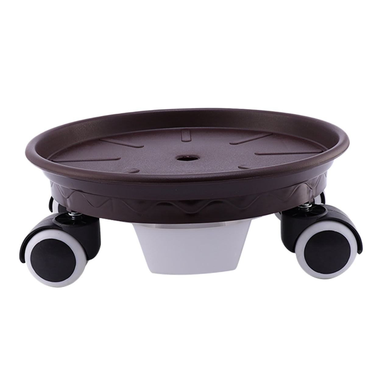 Worgeous Movable Flower Pot Mat with Water Box for Plants Made of Durable Plastic in Brown 27CM Outside - Image 4
