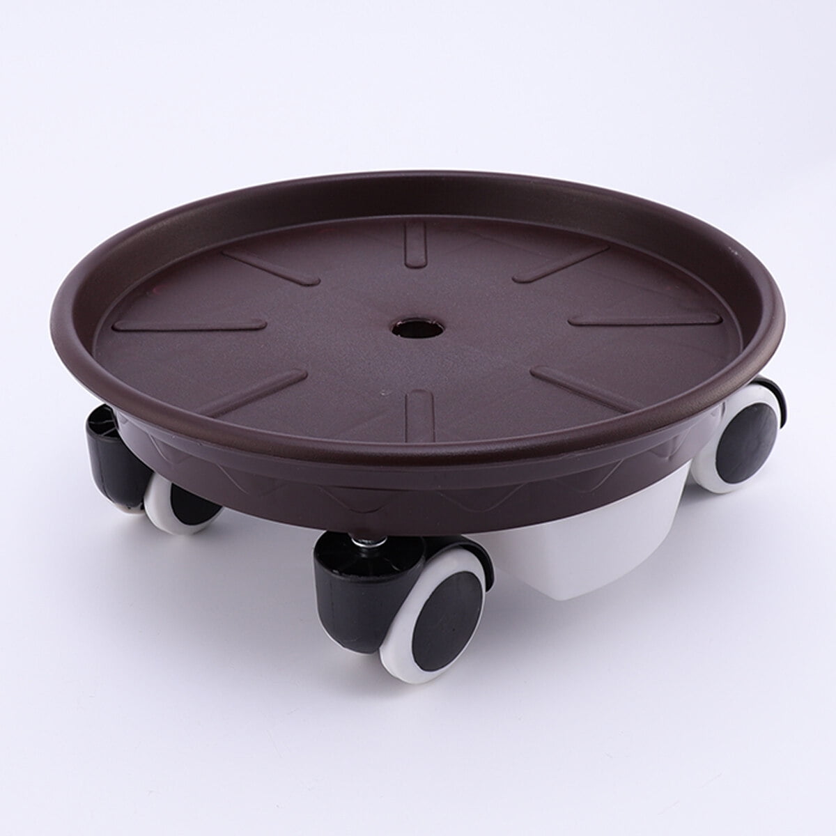 Worgeous Movable Flower Pot Mat with Water Box for Plants Made of Durable Plastic in Brown 27CM Outside - Image 6