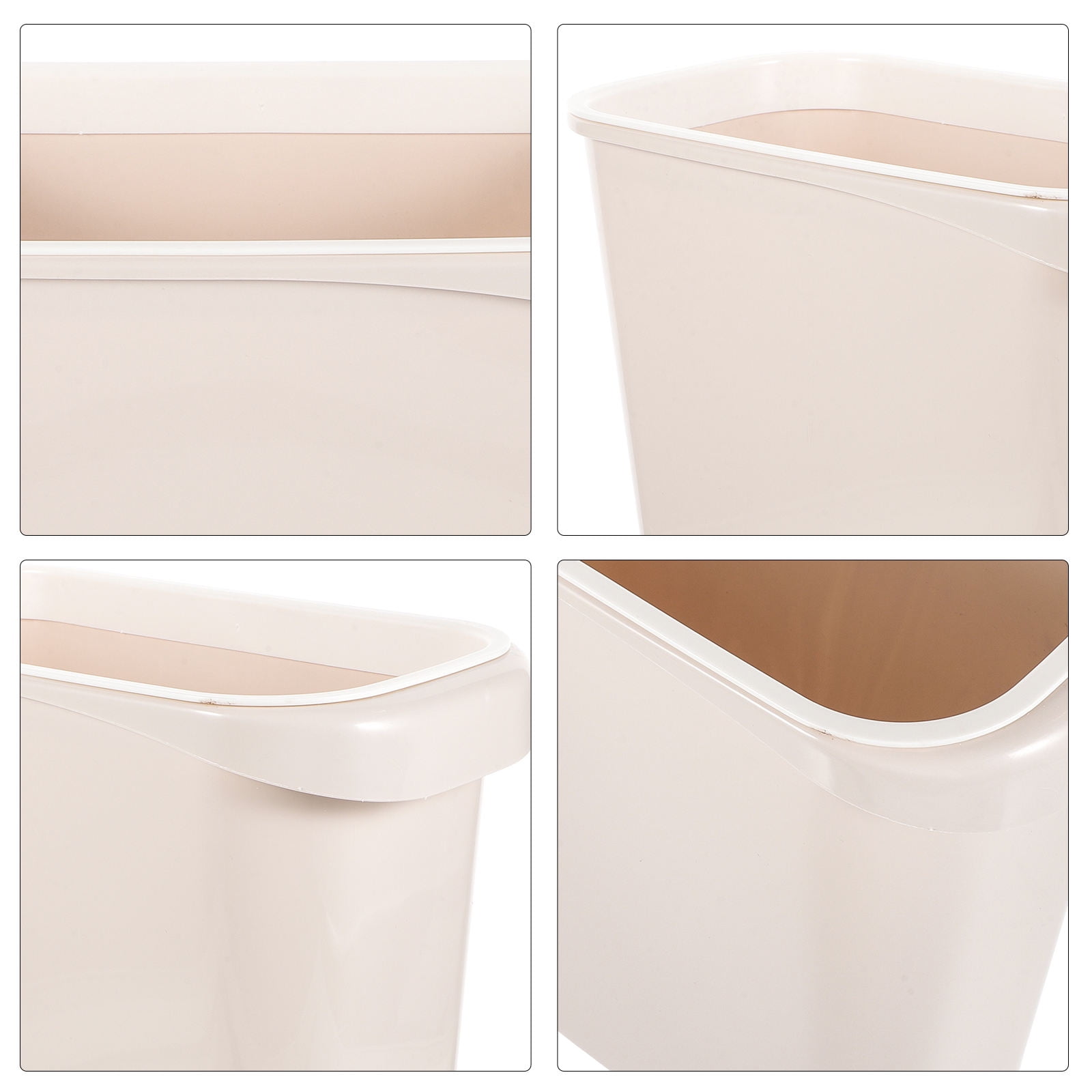 Worgeous White Plastic Trash Can for Home Use Made of Material Great for Small Spaces 13 x 8 0 inches - Image 3