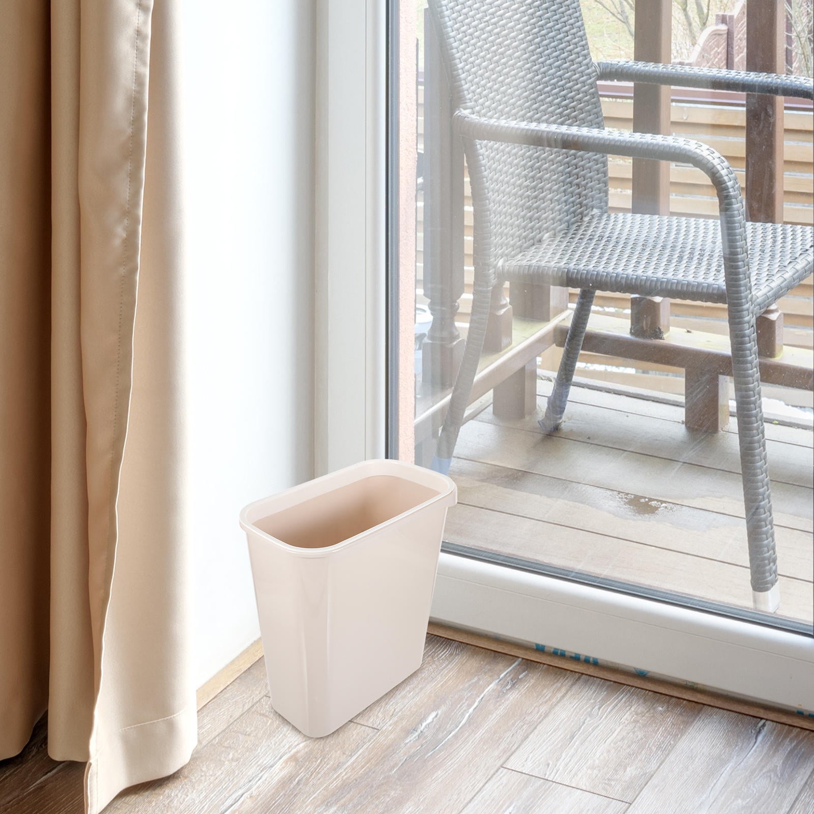Worgeous White Plastic Trash Can for Home Use Made of Material Great for Small Spaces 13 x 8 0 inches - Image 6