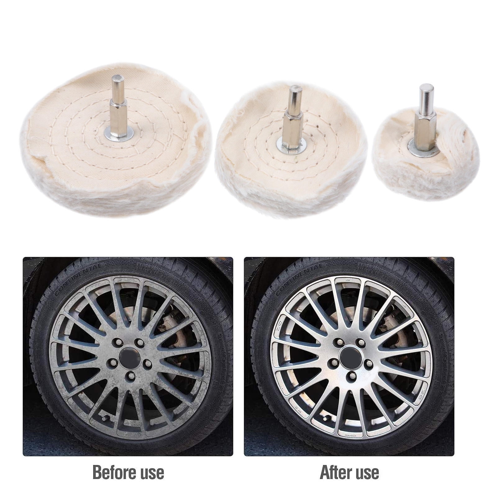SWETRACE drill polishing pad Polishing Cloth Beige For Metal Surface Cleaning 3pcs - Image 1