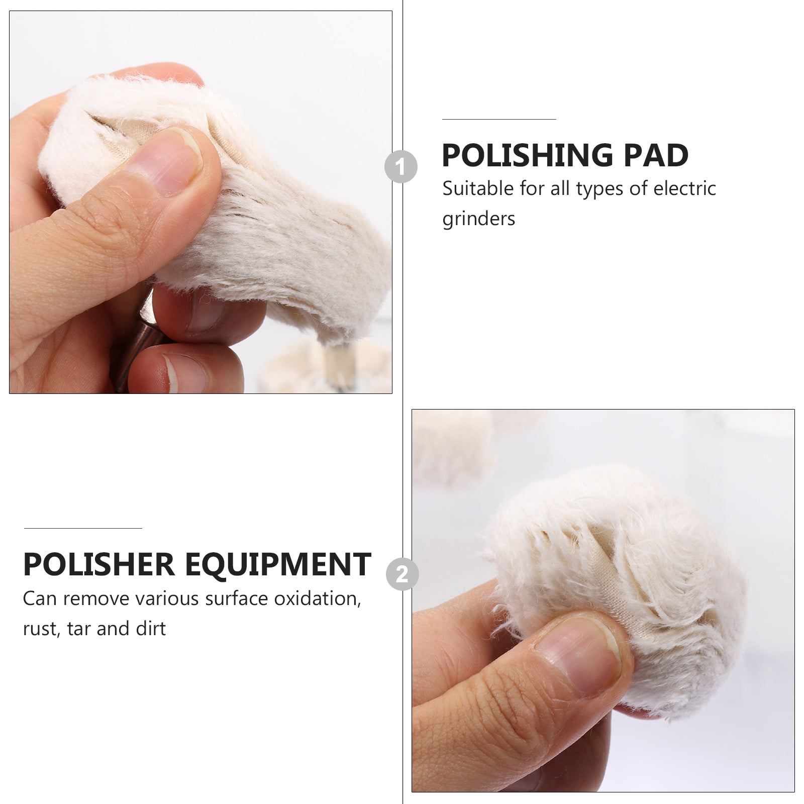 SWETRACE drill polishing pad Polishing Cloth Beige For Metal Surface Cleaning 3pcs - Image 2