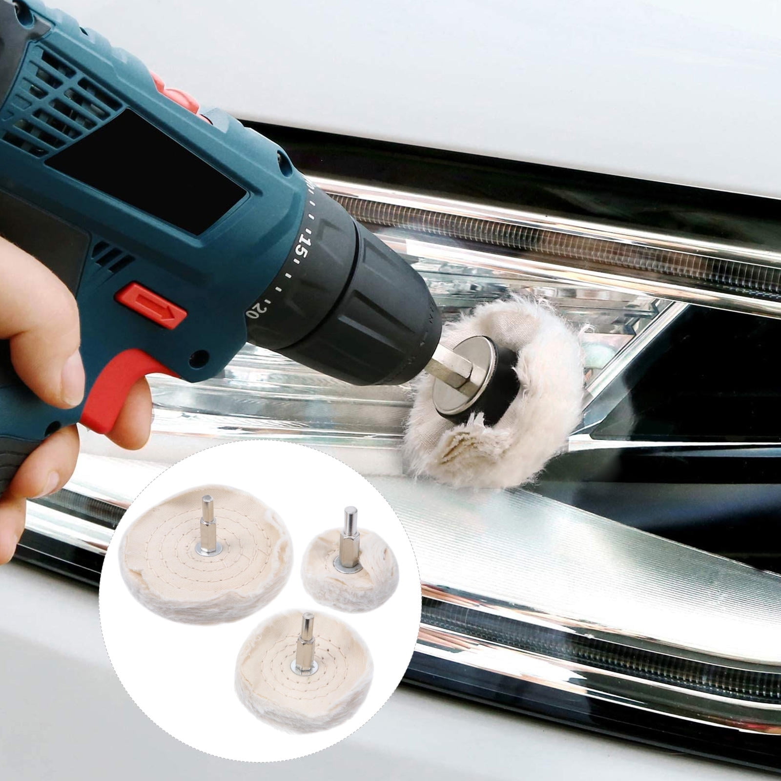 SWETRACE drill polishing pad Polishing Cloth Beige For Metal Surface Cleaning 3pcs - Image 3