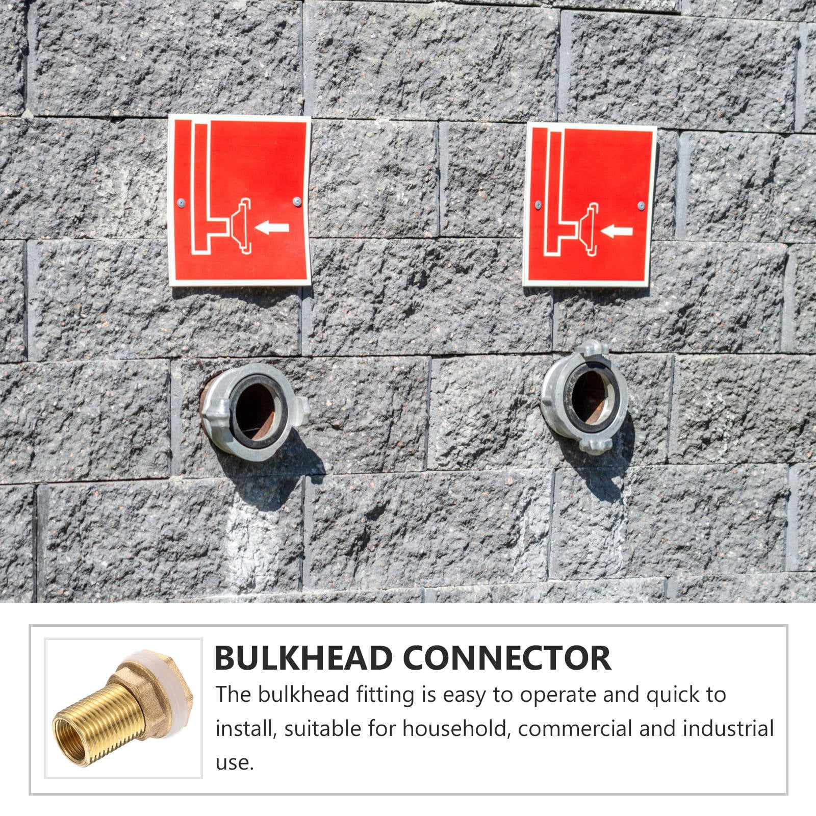 Worgeous Brass Bulkhead Fitting for Water Tank Easy Install Water Inlet Outlet Connector Golden 1/2 Inch - Image 3