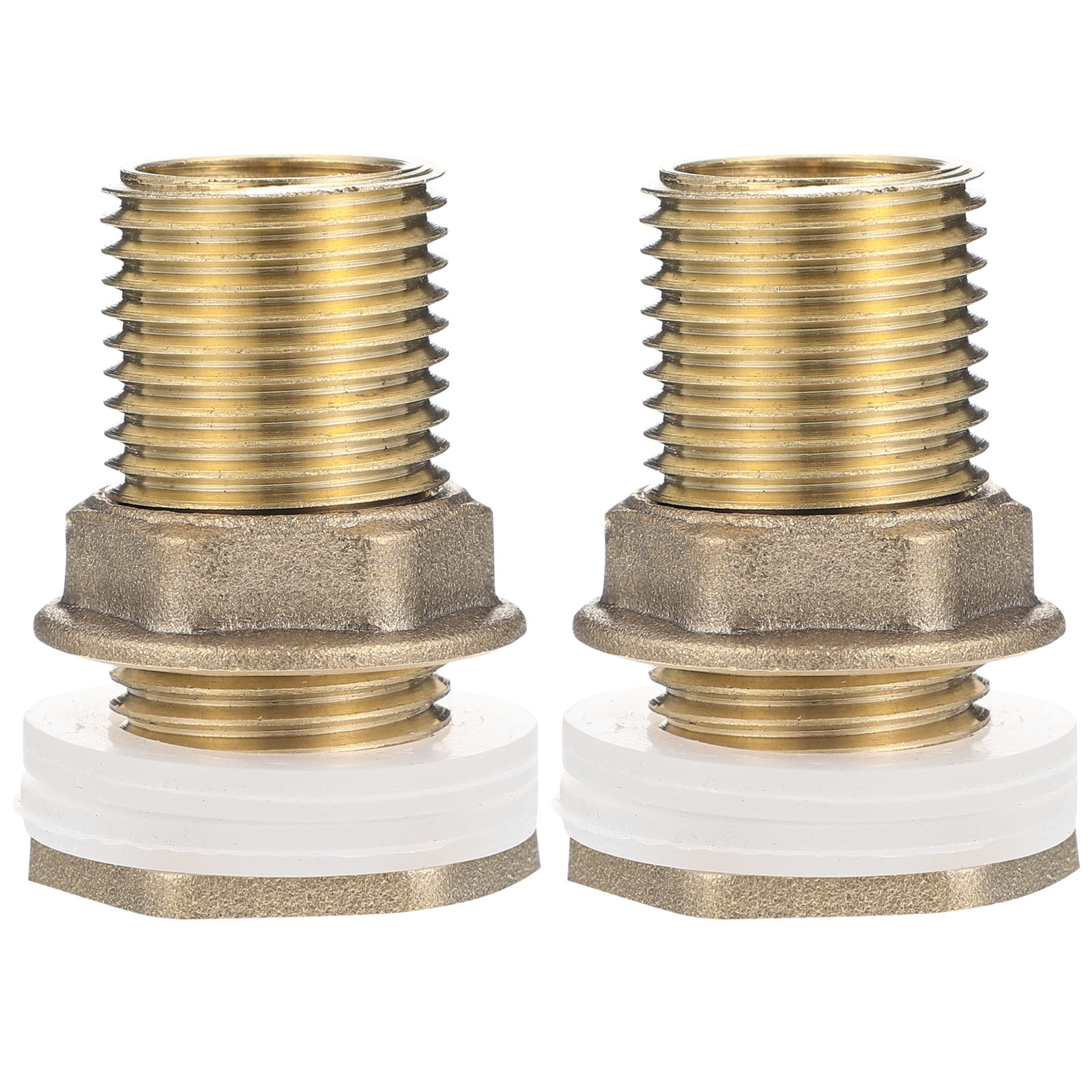 Worgeous Brass Bulkhead Fitting for Water Tank Easy Install Water Inlet Outlet Connector Golden 1/2 Inch - Image 4