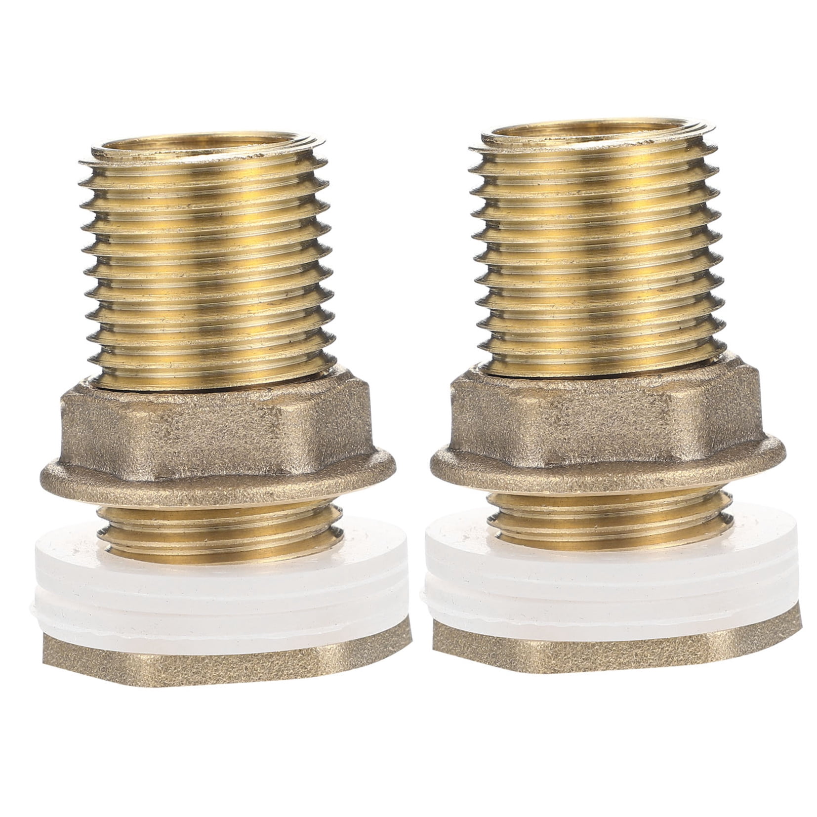 Worgeous Brass Bulkhead Fitting for Water Tank Easy Install Water Inlet Outlet Connector Golden 1/2 Inch - Image 5