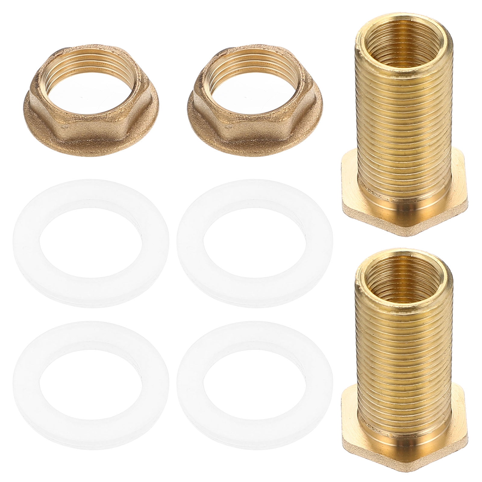 Worgeous Brass Bulkhead Fitting for Water Tank Easy Install Water Inlet Outlet Connector Golden 1/2 Inch - Image 7