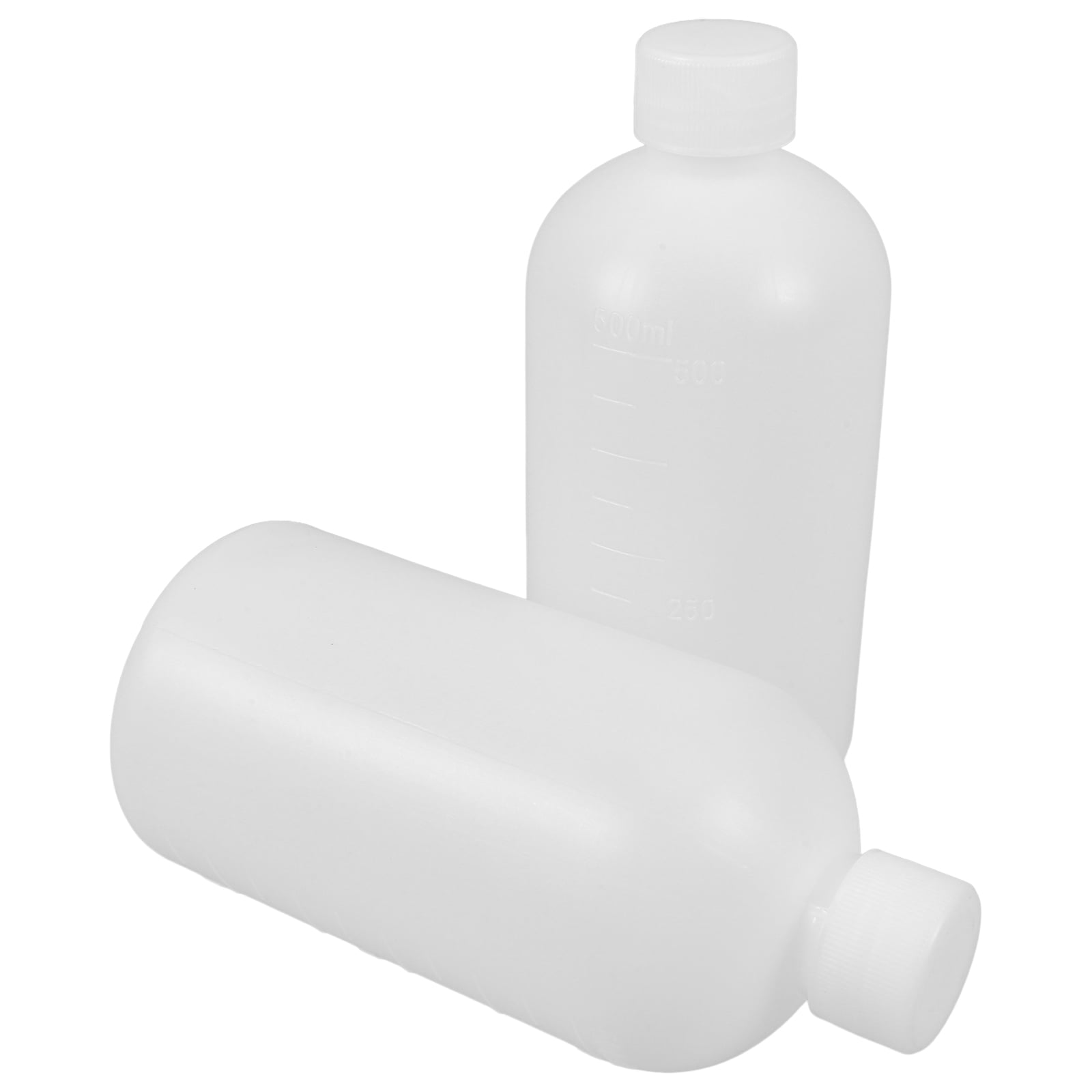 Masteelf 2Pcs Chemical Container Bottle Transparent HDPE Polyethylene Plastic 500ml 17.0X7.7X7.7in - Image 1