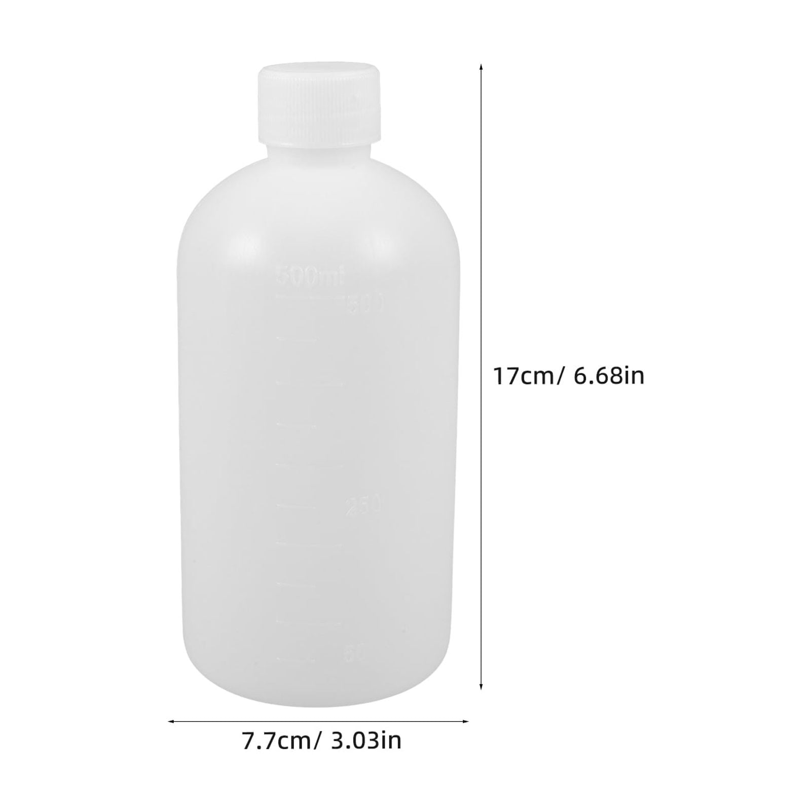 Masteelf 2Pcs Chemical Container Bottle Transparent HDPE Polyethylene Plastic 500ml 17.0X7.7X7.7in - Image 2