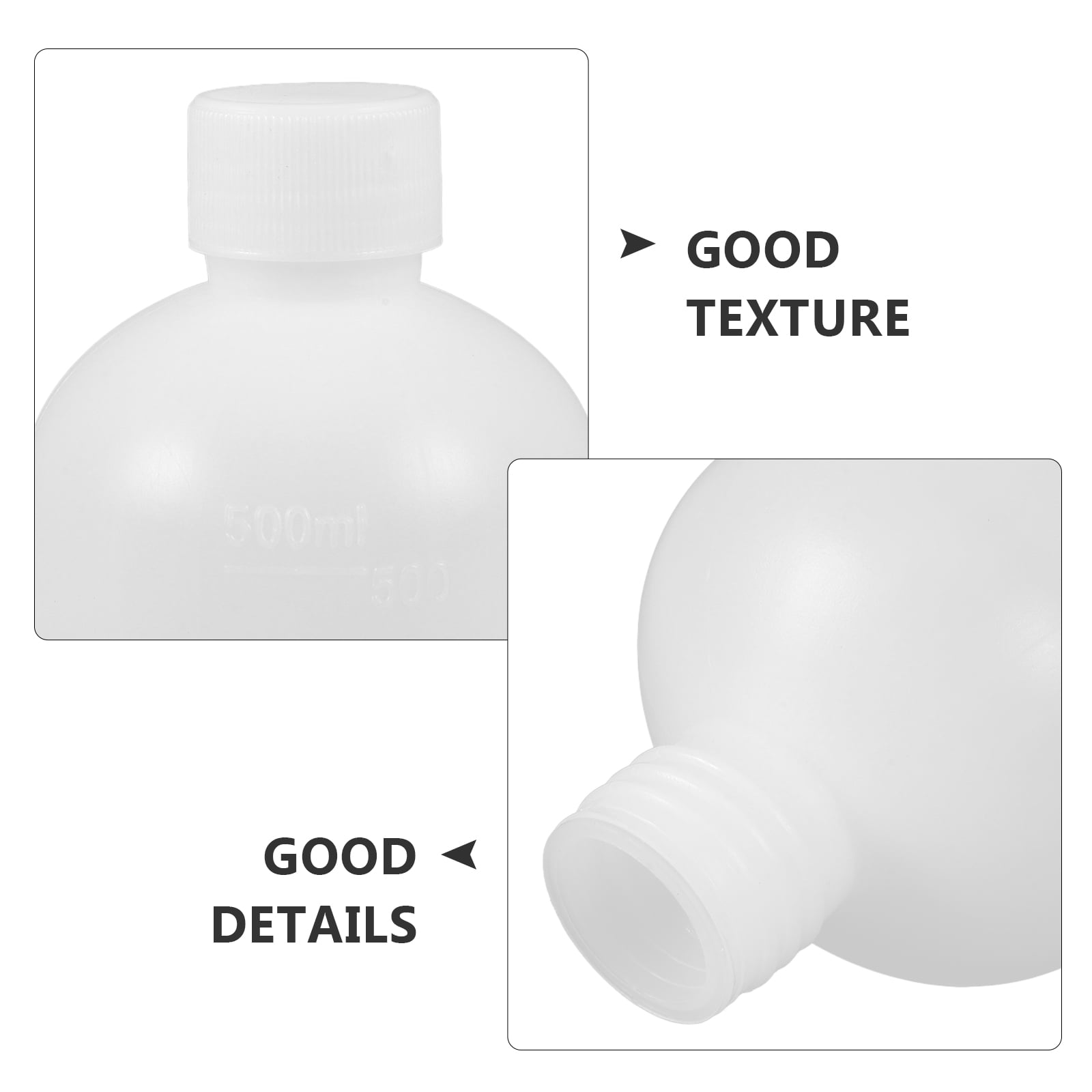 Masteelf 2Pcs Chemical Container Bottle Transparent HDPE Polyethylene Plastic 500ml 17.0X7.7X7.7in - Image 3