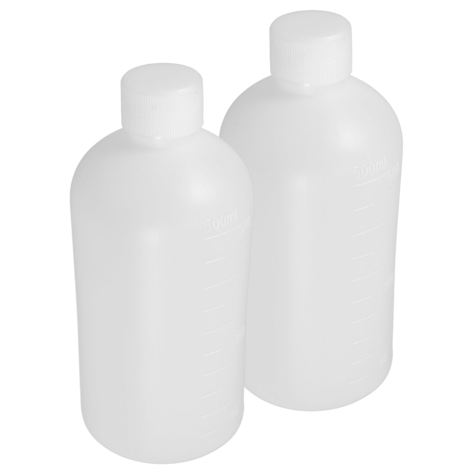 Masteelf 2Pcs Chemical Container Bottle Transparent HDPE Polyethylene Plastic 500ml 17.0X7.7X7.7in - Image 5