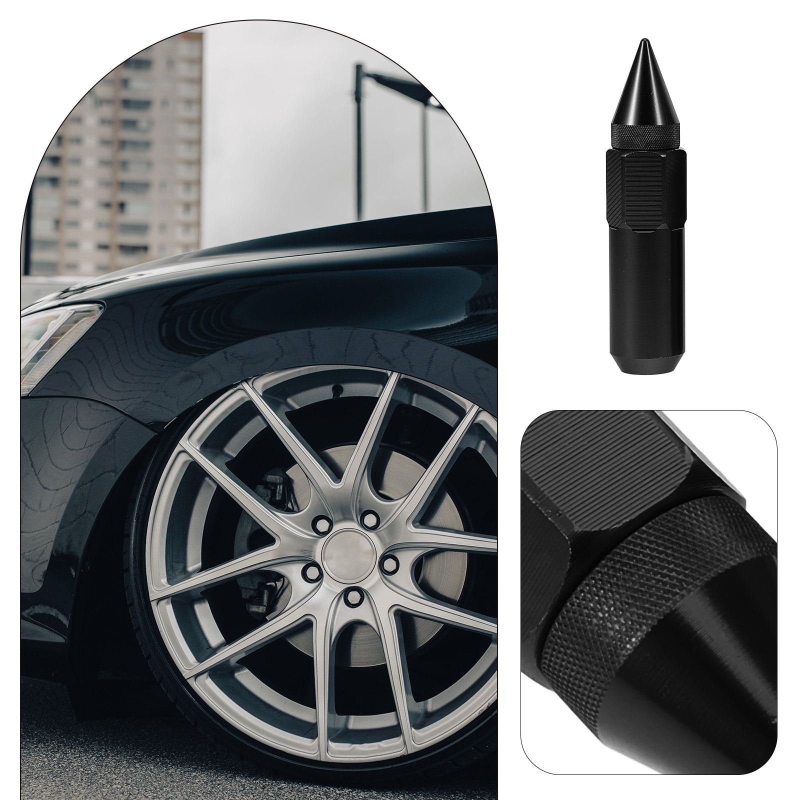 SWETRACE Automobile Nut Cover Wheel Nut Cover Black Aluminum 20pcs - Image 8