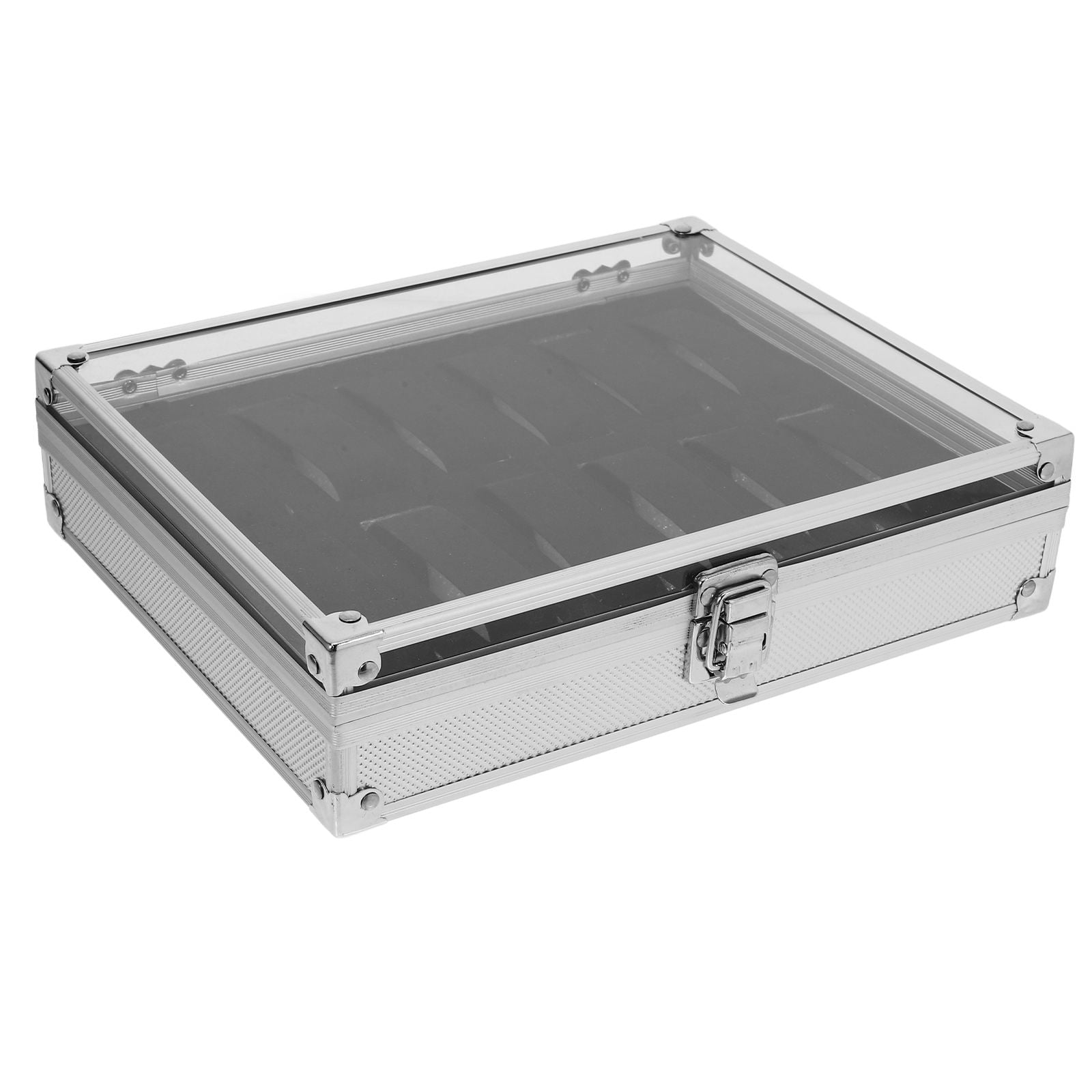 Worgeous White Metal Watch Holder with 12 Grid Slots for Storaging Use Dustproof and Protective Aluminum Alloy Lightweight Durable - Image 4