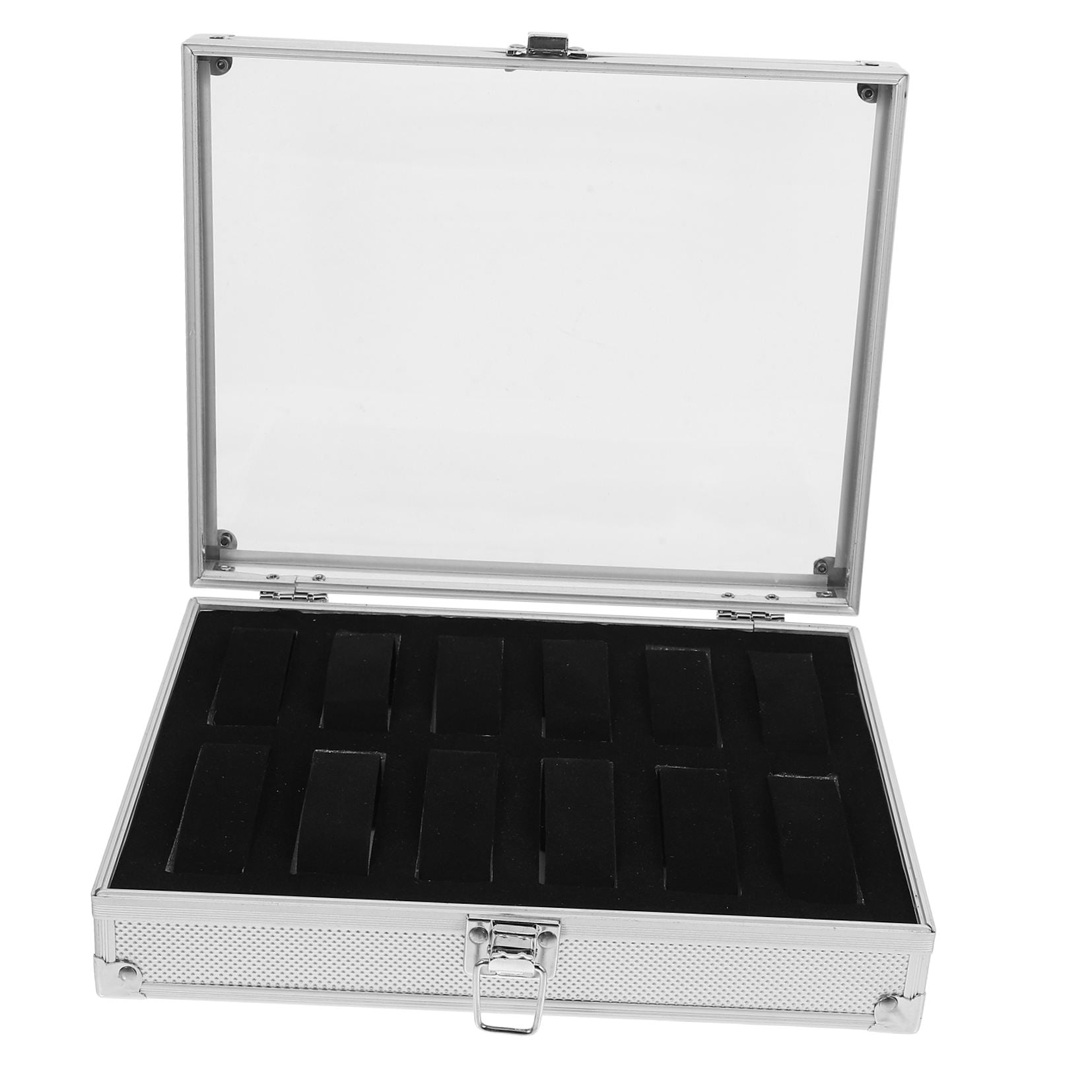 Worgeous White Metal Watch Holder with 12 Grid Slots for Storaging Use Dustproof and Protective Aluminum Alloy Lightweight Durable - Image 5