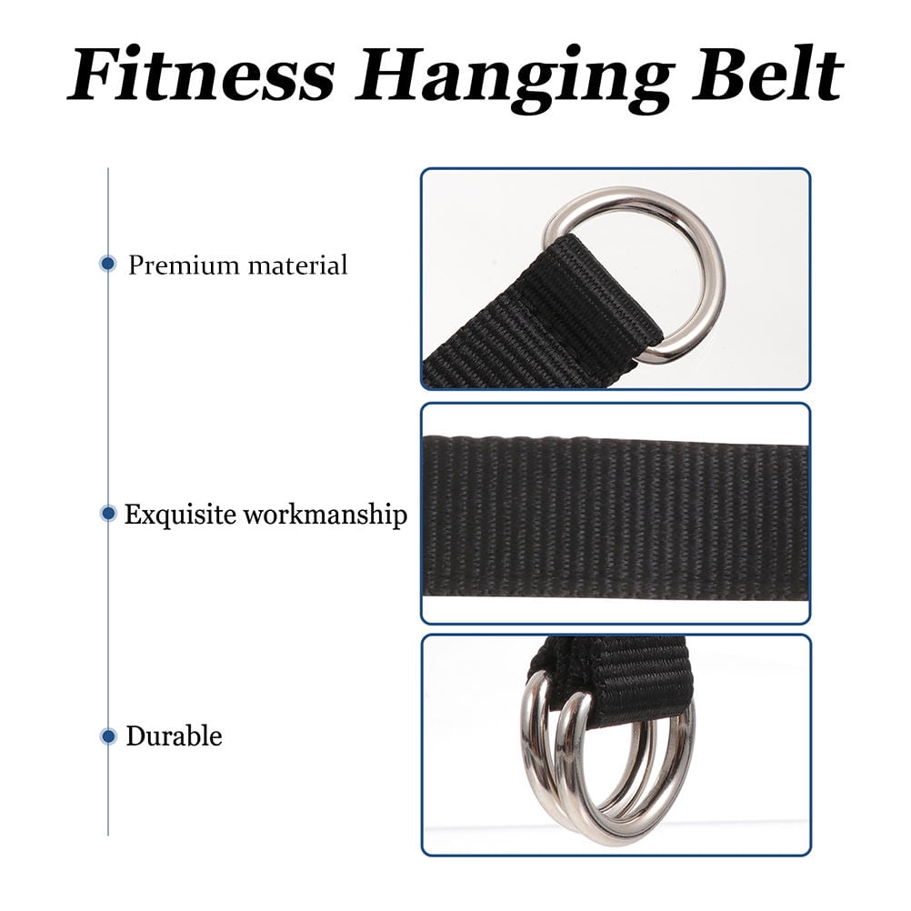 Worgeous 3 Pcs Fitness Horizontal Bar Strap Hanging Training Belt Pull Ups Black - Image 2