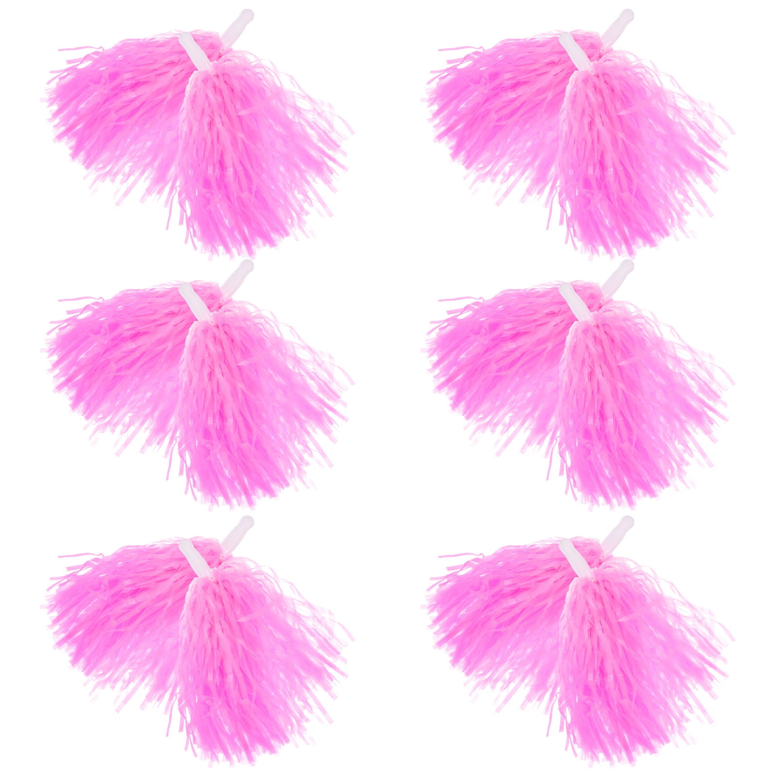 Worgeous Pink Cheerleading Pom Poms with Shiny Design and Durable Plastic Handles for Decor Use 12 Pieces - Image 4