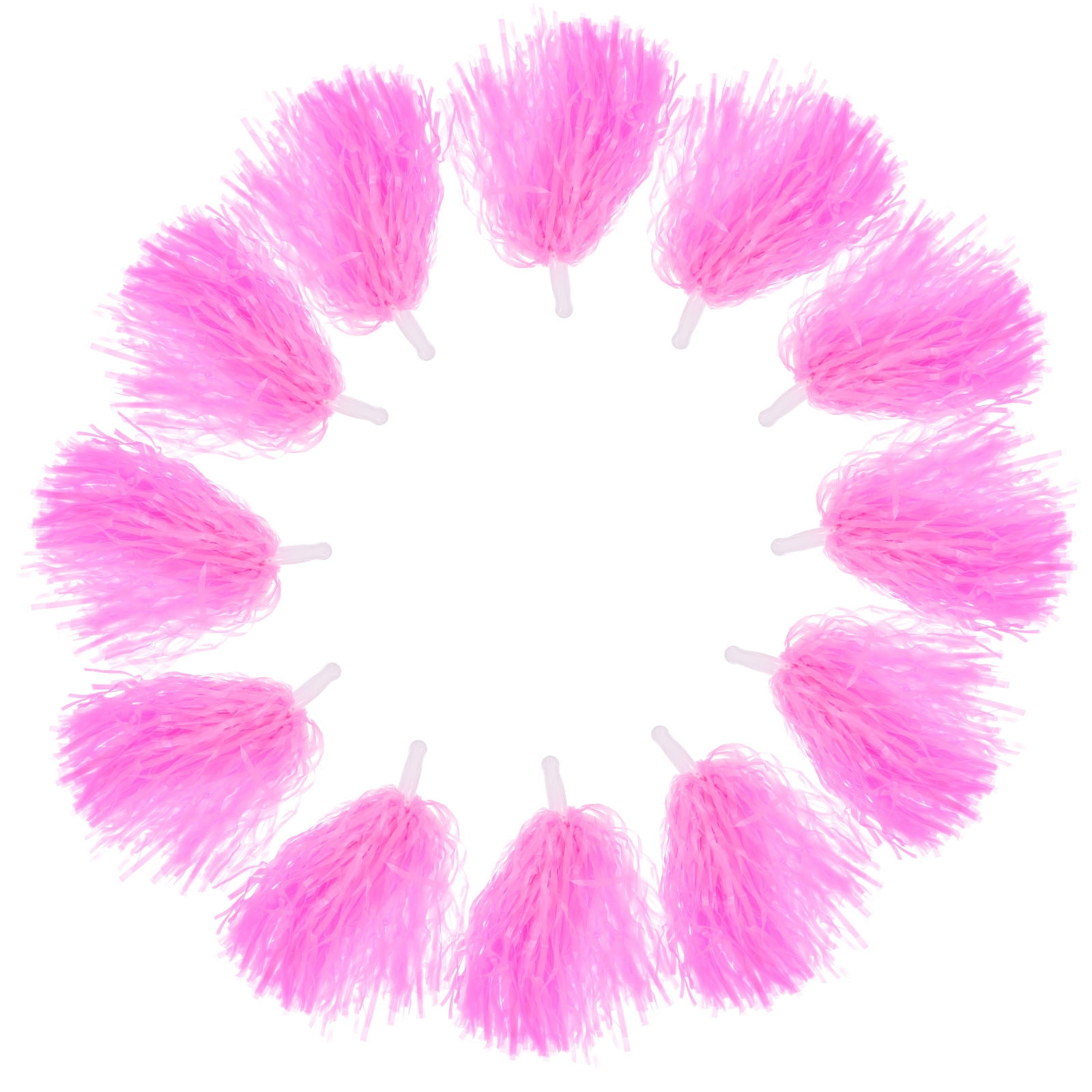 Worgeous Pink Cheerleading Pom Poms with Shiny Design and Durable Plastic Handles for Decor Use 12 Pieces - Image 7