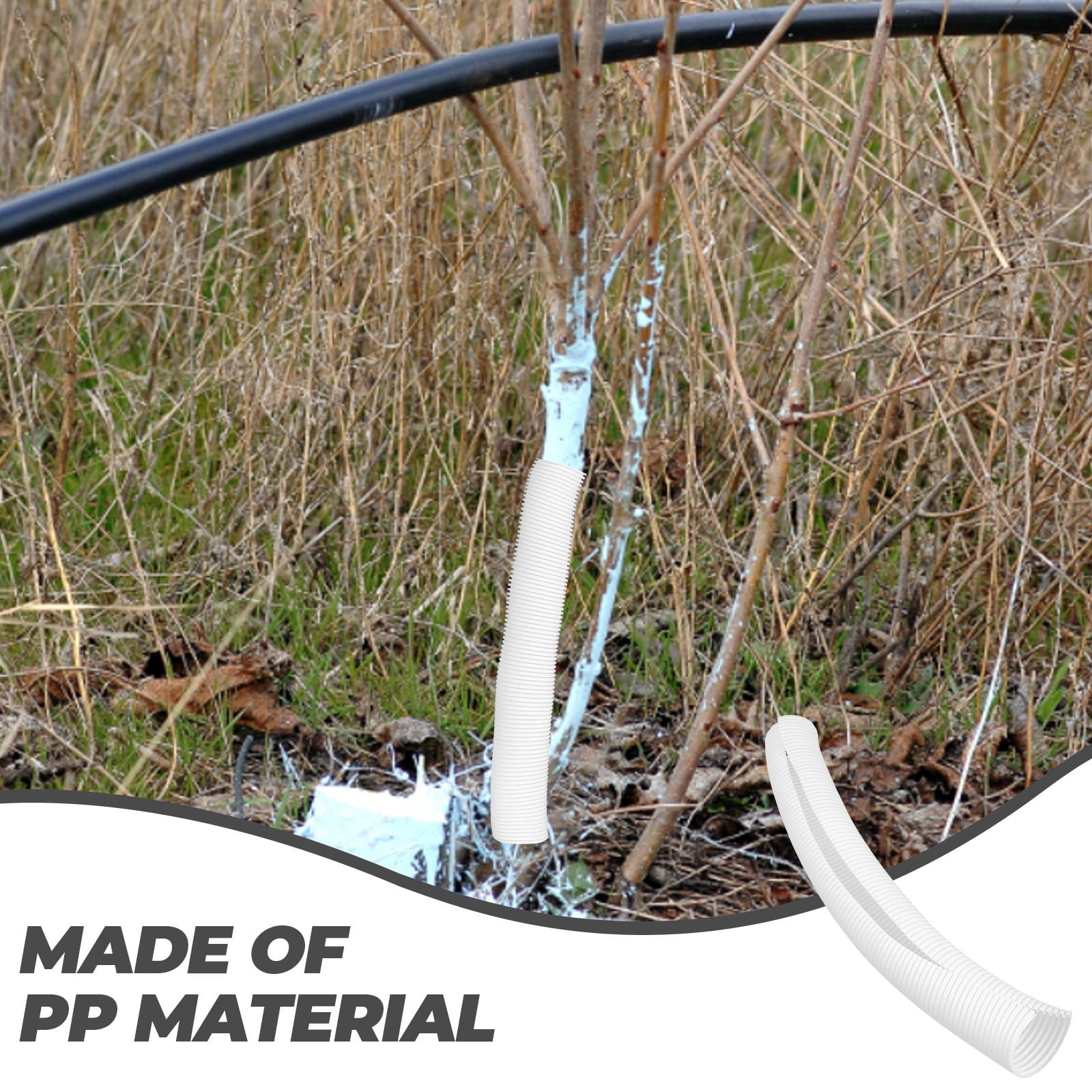 SWETRACE Tree Protect Tree Trunk Protector Guard White PP Material 6Pcs 15.7X2.0X2.0In - Image 2