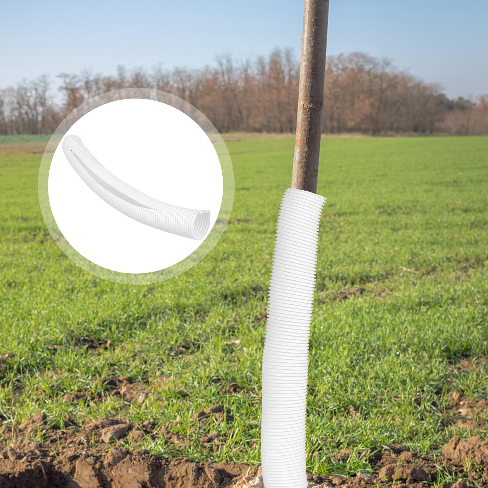 SWETRACE Tree Protect Tree Trunk Protector Guard White PP Material 6Pcs 15.7X2.0X2.0In - Image 8