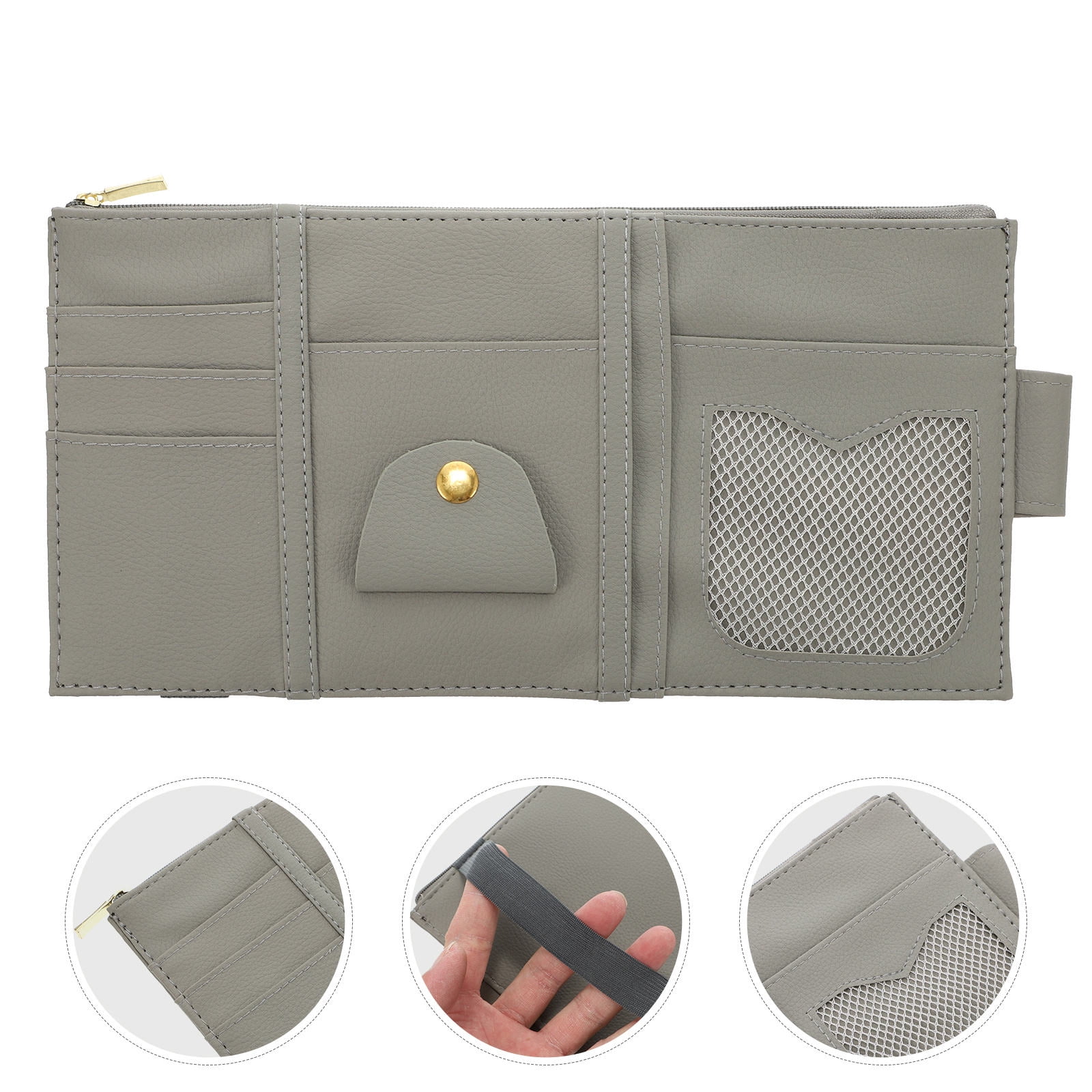 Worgeous ID Storage Bag Visor Organizer Sun Automotive Car Pocket Grey - Image 1