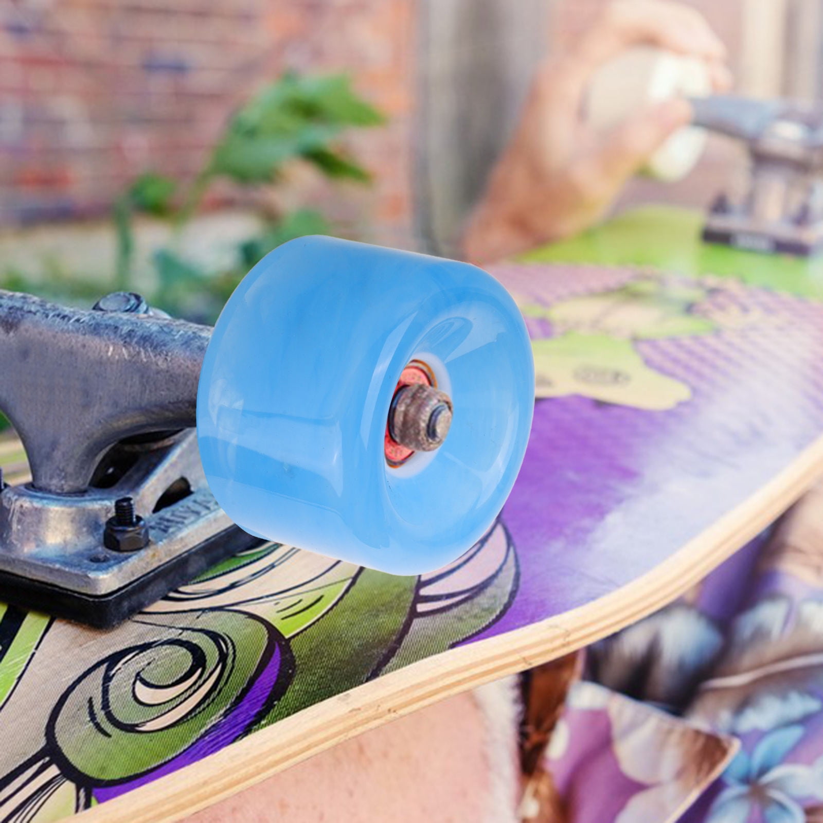 SWETRACE Non-slip Skateboard Wheel Transparent Pu 2Pcs 2.36X2.36X1.57in - Image 5