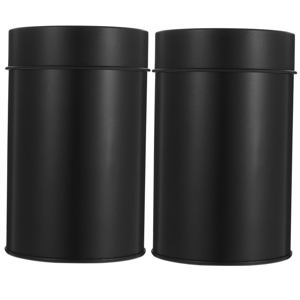 SWETRACE Small Metal Container Tea Canister Tinplate Black 2Pcs 4.72x2.95x2.95in - Image 4