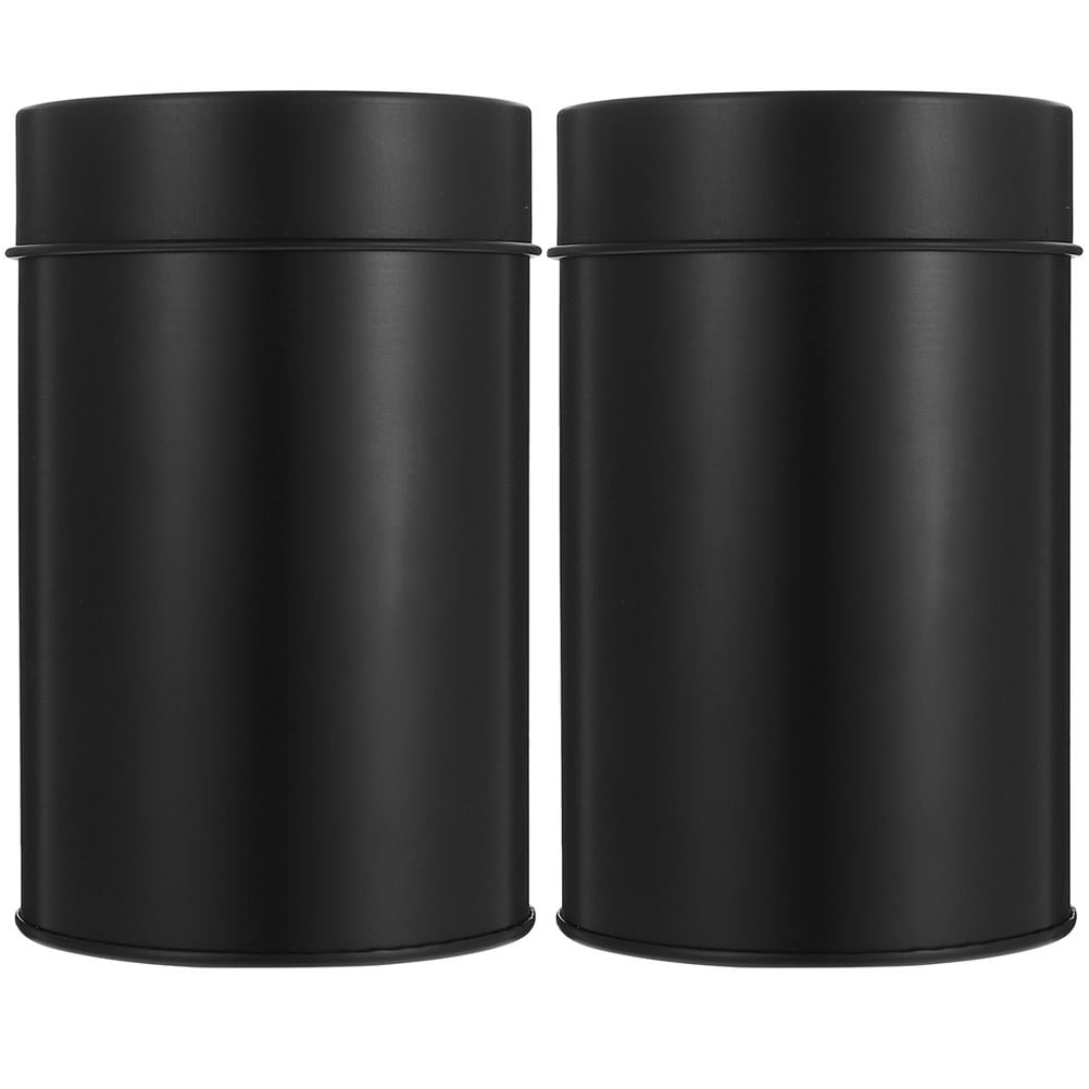 SWETRACE Small Metal Container Tea Canister Tinplate Black 2Pcs 4.72x2.95x2.95in - Image 6