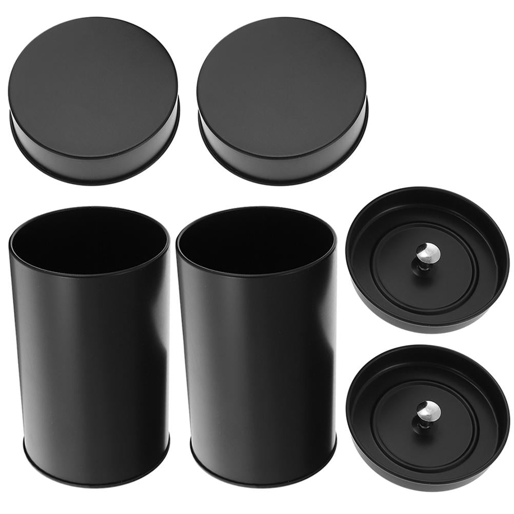 SWETRACE Small Metal Container Tea Canister Tinplate Black 2Pcs 4.72x2.95x2.95in - Image 8