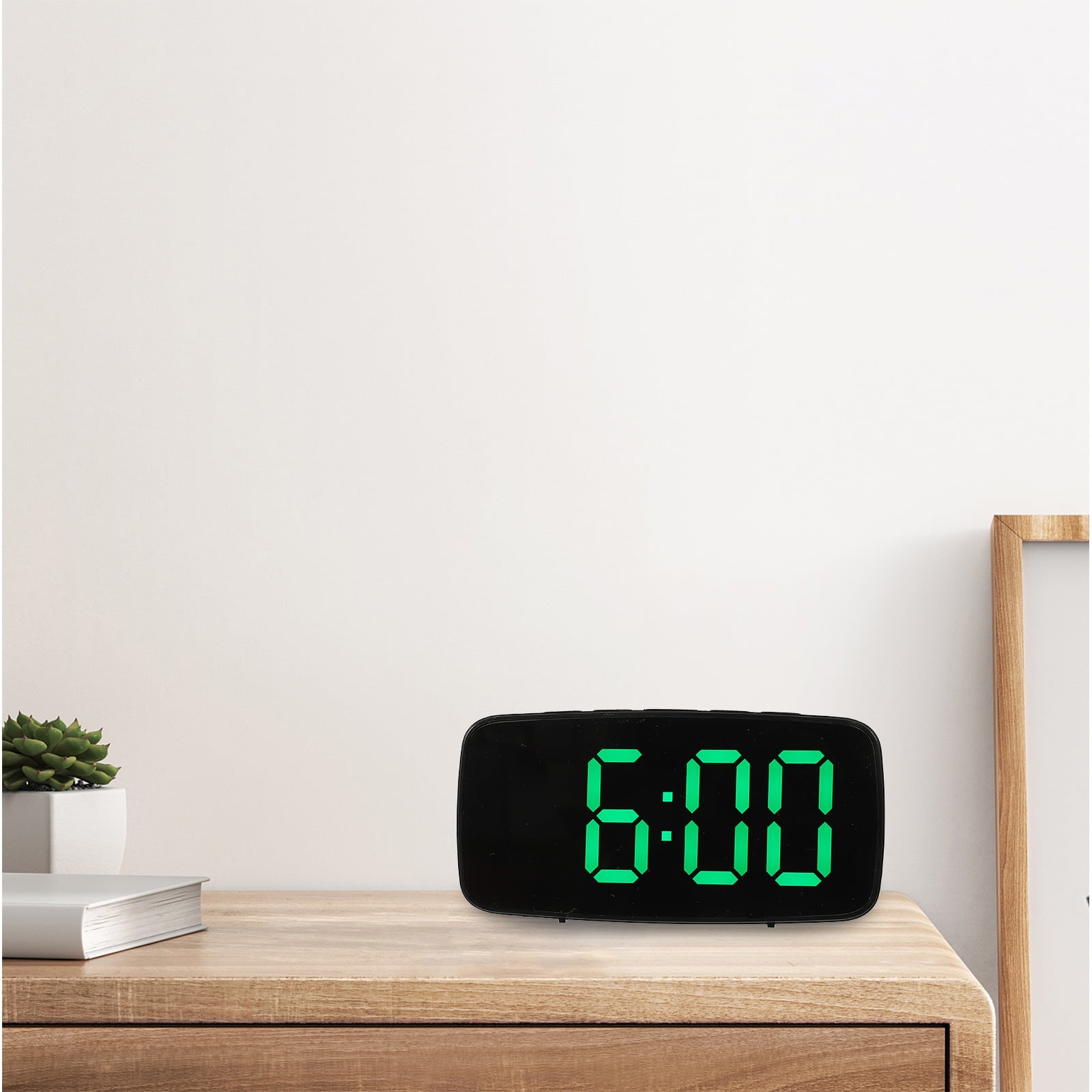 Worgeous Digital Alarm Clock Battery Operated Big Numbers Travel Green - Image 3