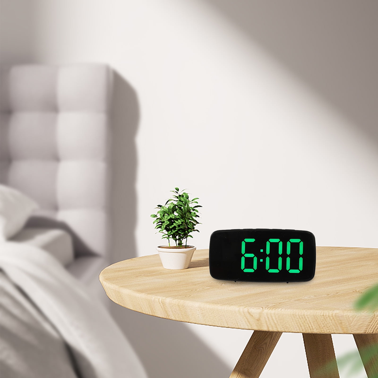 Worgeous Digital Alarm Clock Battery Operated Big Numbers Travel Green - Image 6