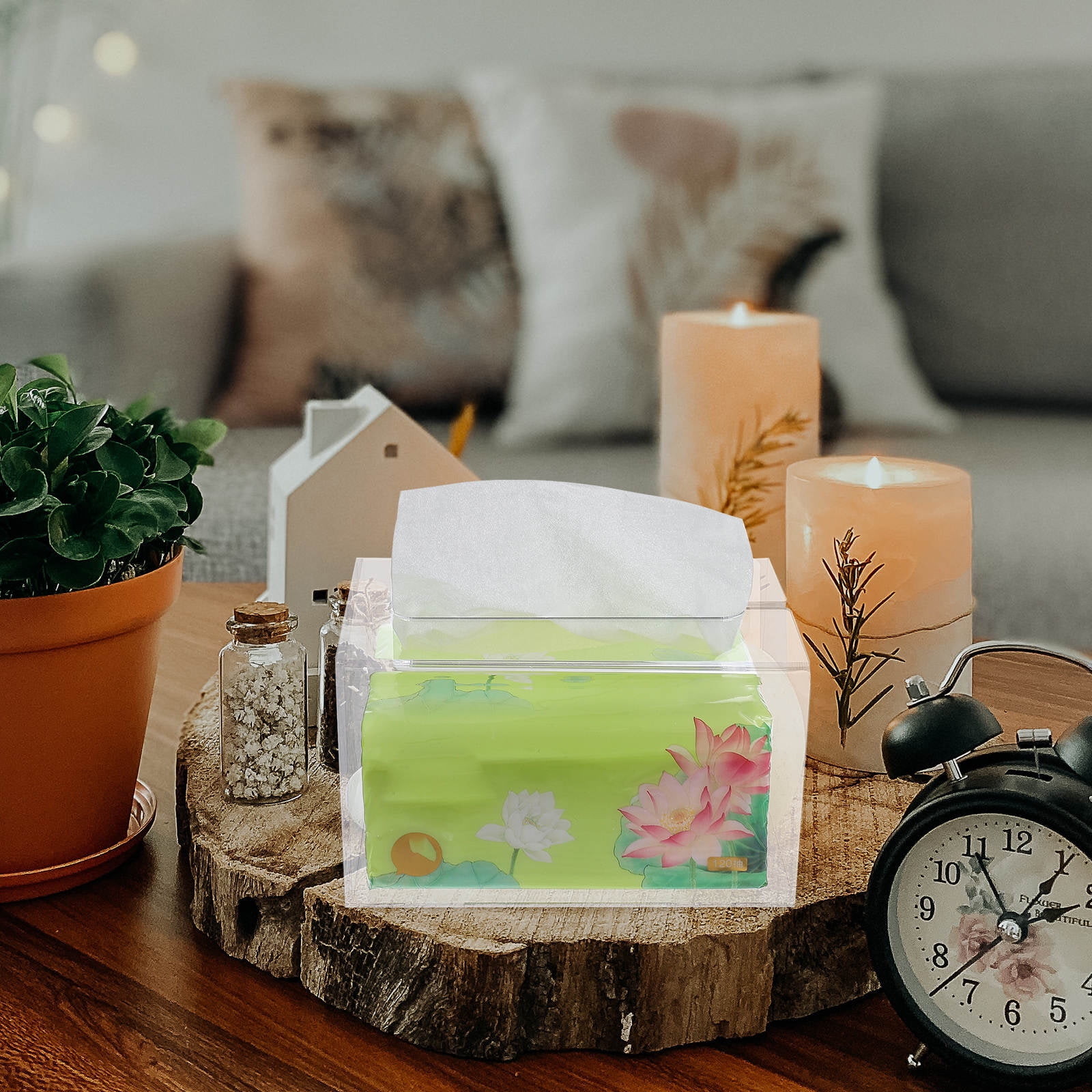 Worgeous Wall Hanging Paper Box Tissue Container Tissues Towel Mount Transparent - Image 3