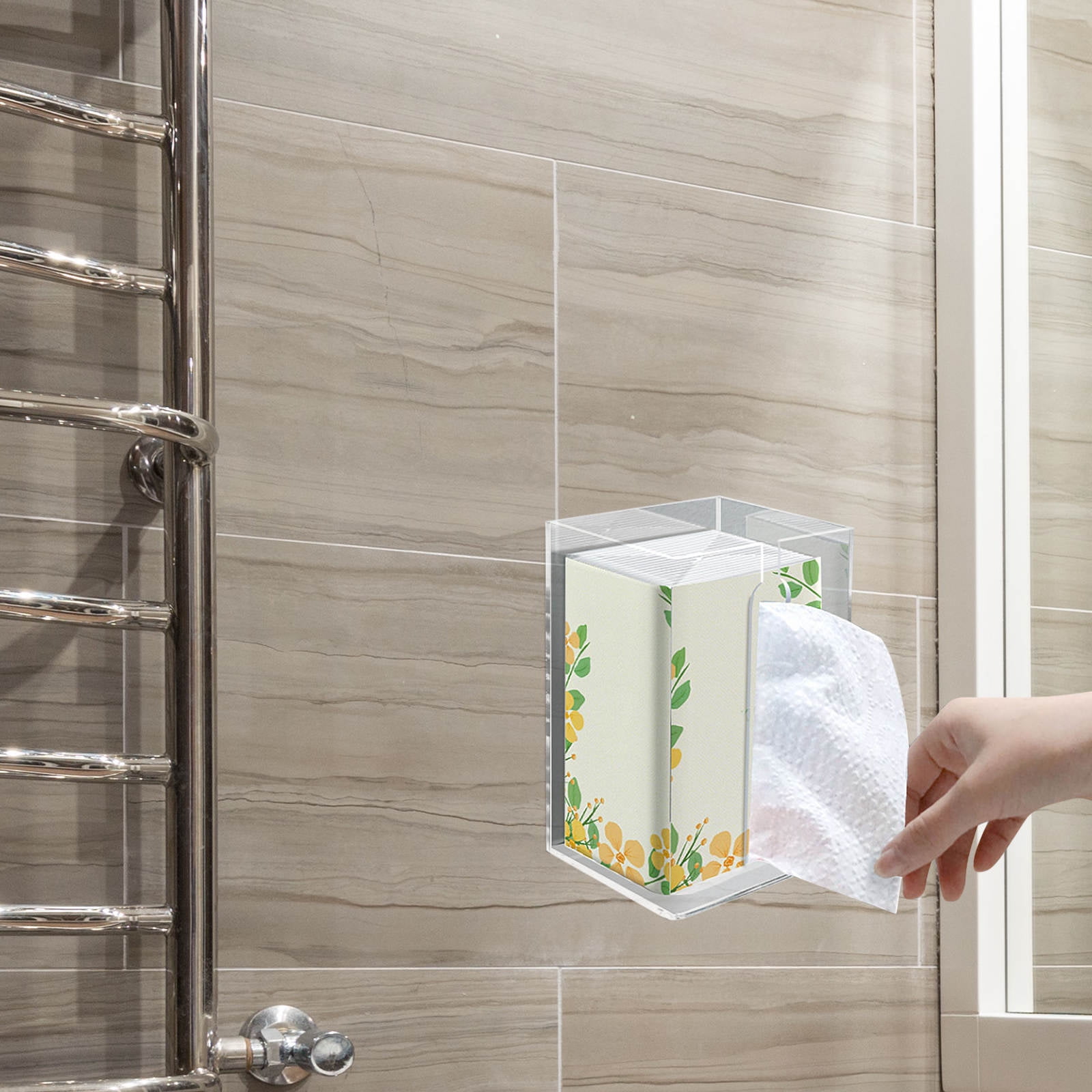 Worgeous Wall Hanging Paper Box Tissue Container Tissues Towel Mount Transparent - Image 6