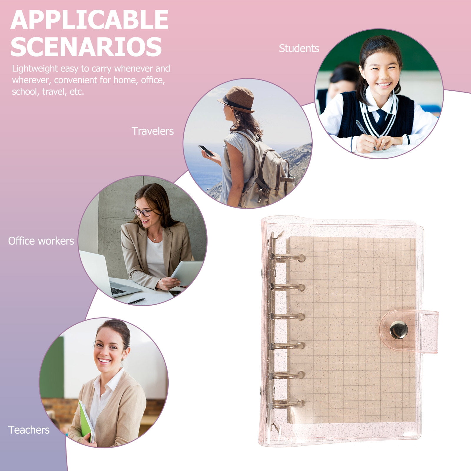 Worgeous Pink Small Notepad with PVC Material for Office Use Lightweight Compact Size 4.5 x 3 Inches - Image 7