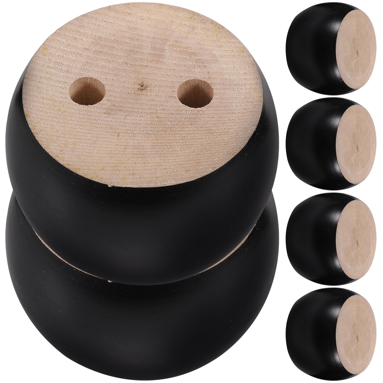 SWETRACE Furniture Feet Wood Round Bun Shape for Wooden Furniture Legs 6Pcs - Image 1