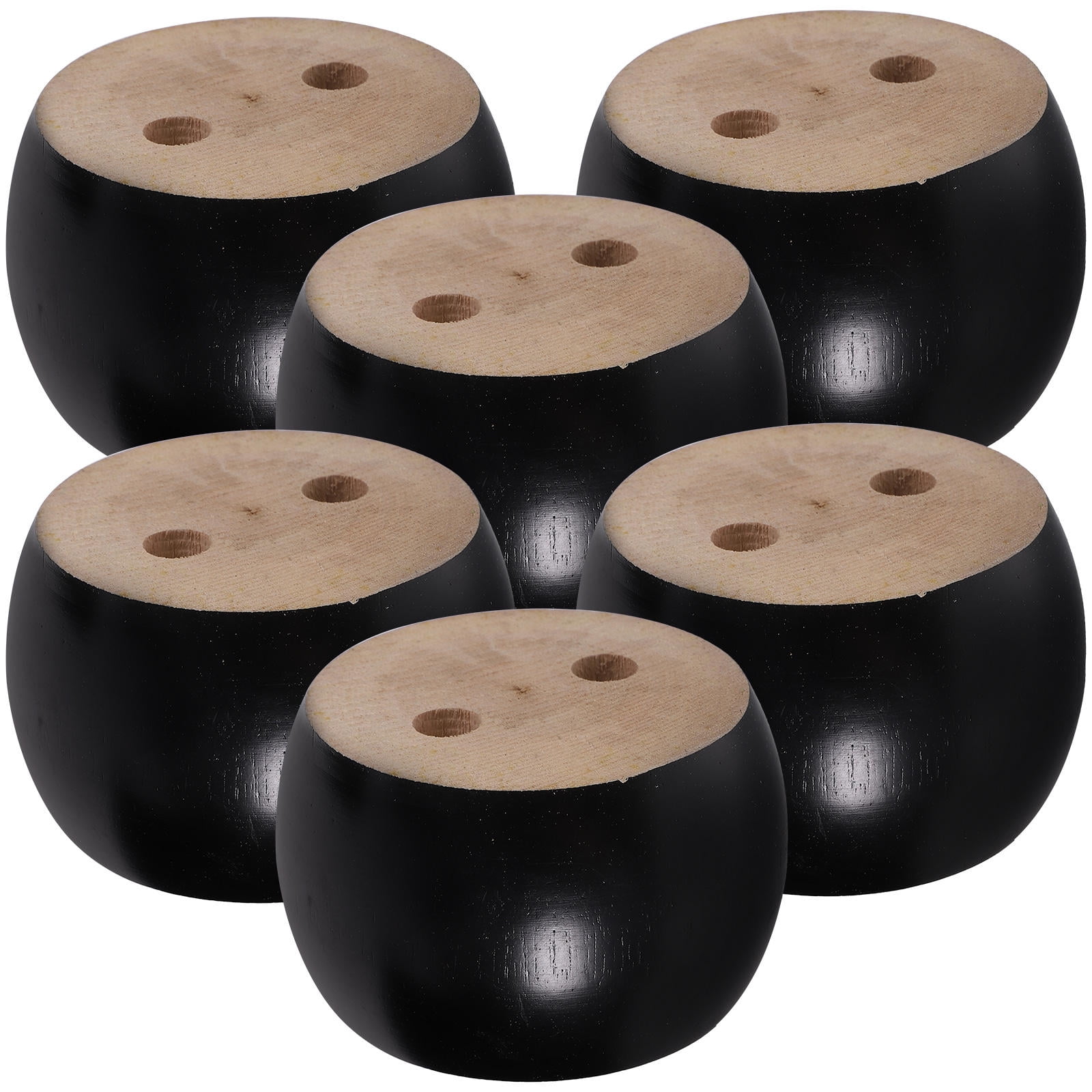 SWETRACE Furniture Feet Wood Round Bun Shape for Wooden Furniture Legs 6Pcs - Image 4