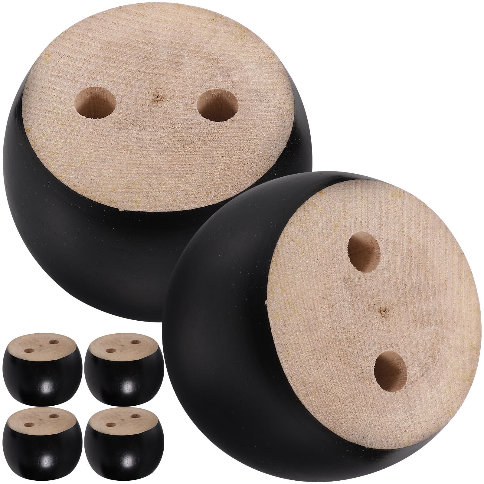 SWETRACE Furniture Feet Wood Round Bun Shape for Wooden Furniture Legs 6Pcs - Image 7