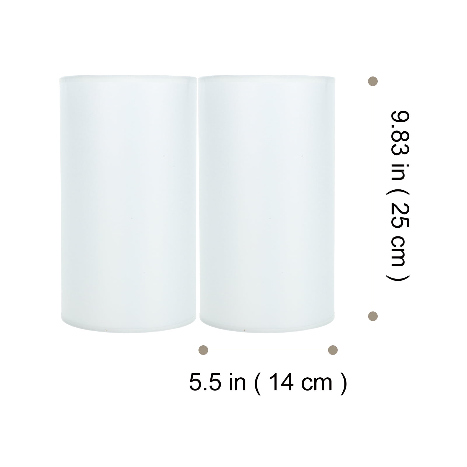 SWETRACE Lamp Shade for Cylinder Lamp White Linen 2Pcs 9.8x5.5x5.5in - Image 2