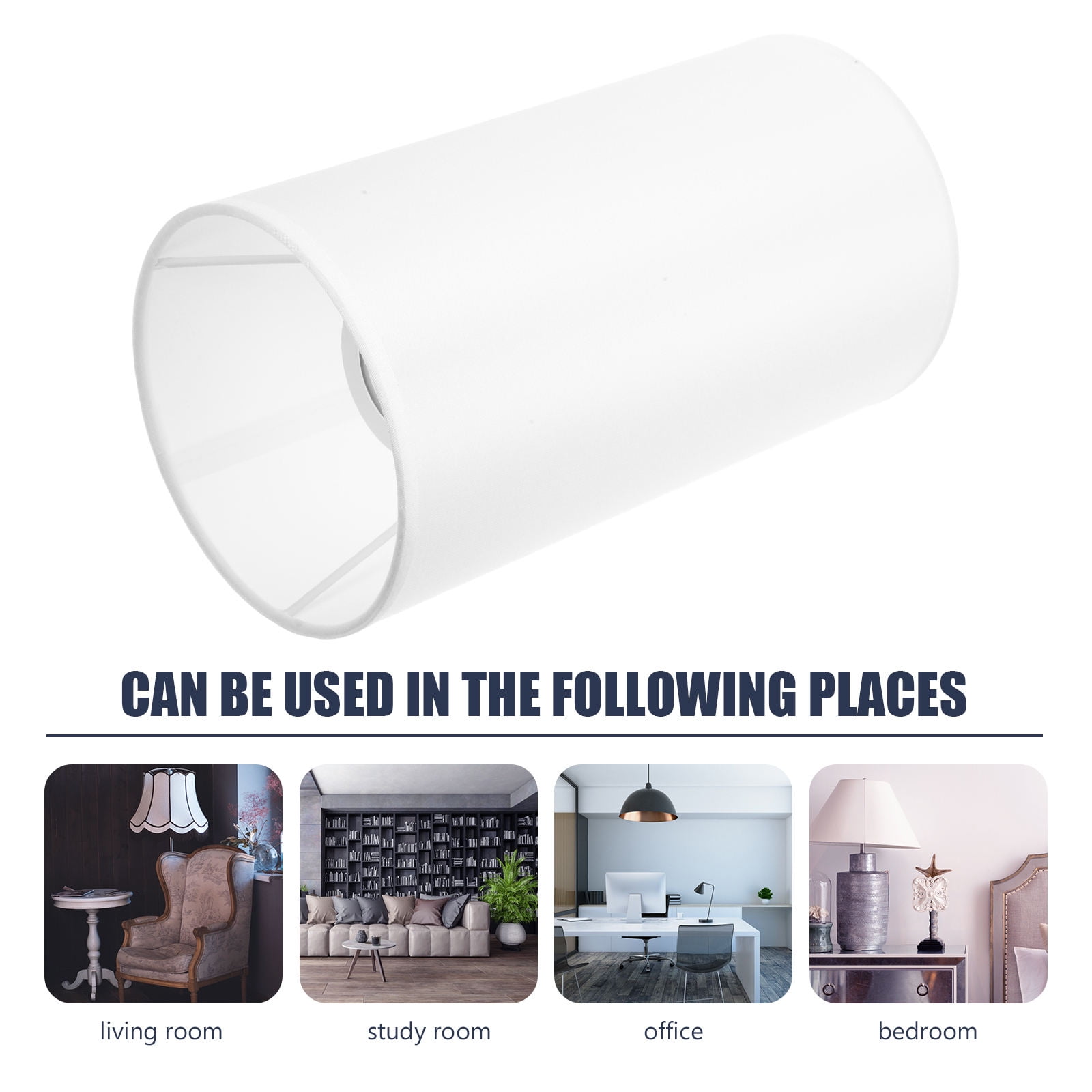 SWETRACE Lamp Shade for Cylinder Lamp White Linen 2Pcs 9.8x5.5x5.5in - Image 3
